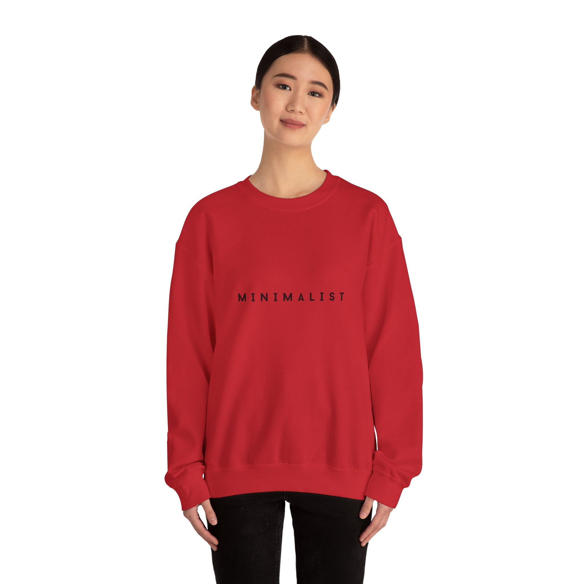 Minimalist Crewneck Sweatshirt — Simple 'MINIMALIST' Graphic Pullover