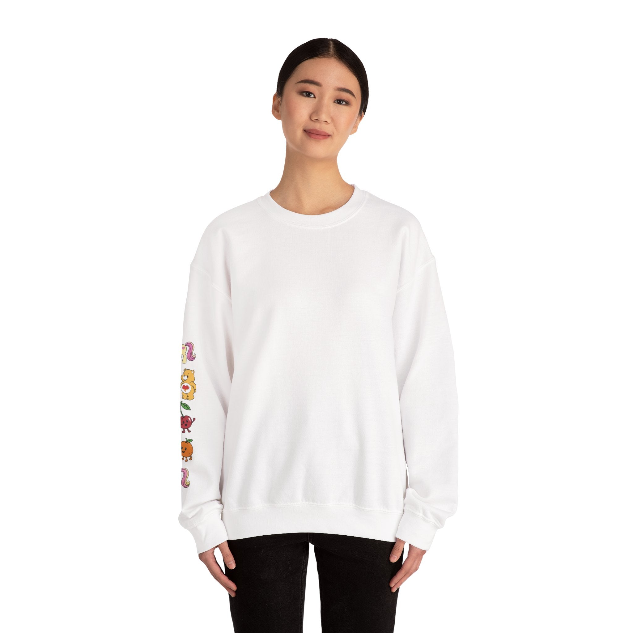 Crewneck Sweatshirt — Colorful Cute Animal Sleeve Graphic