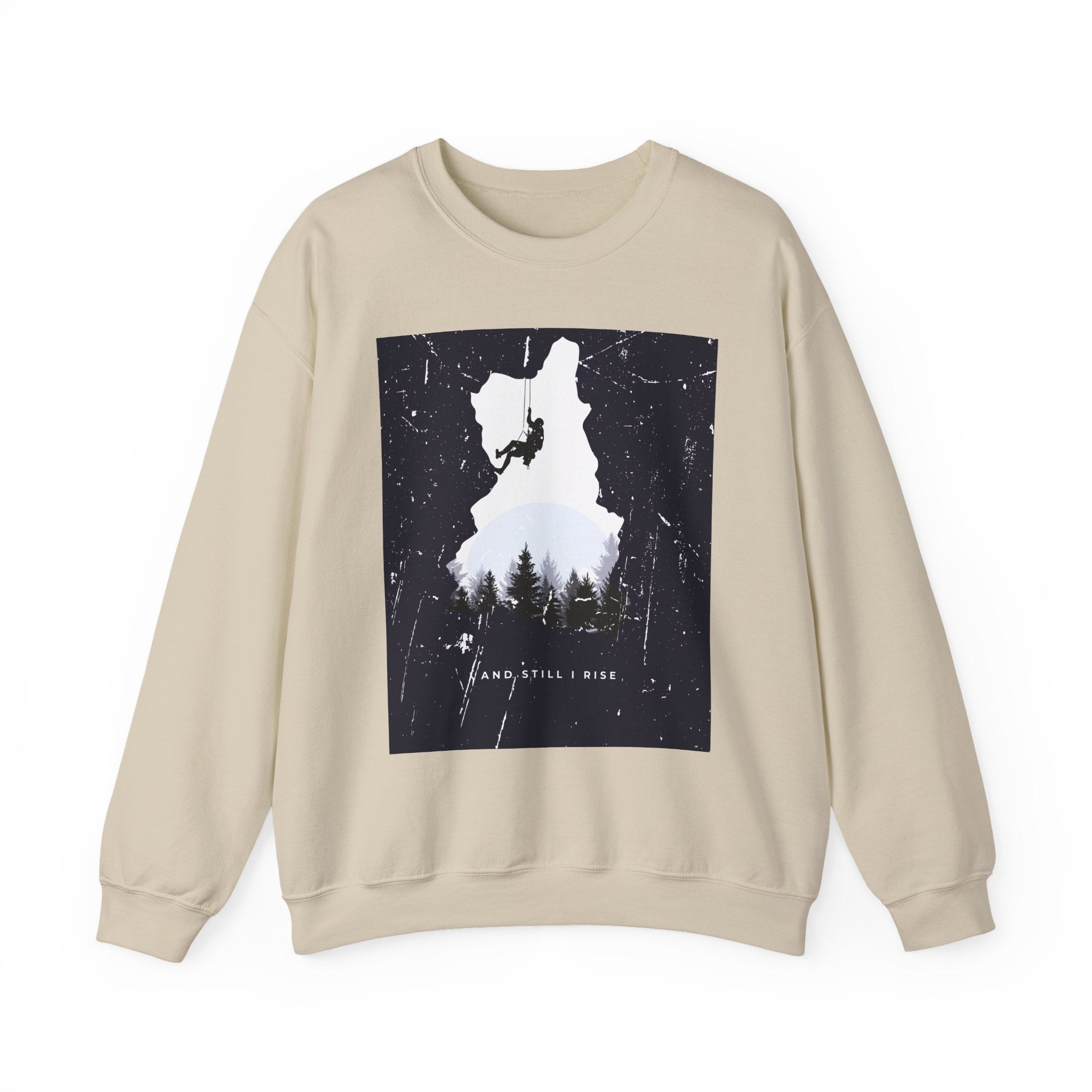 Climbing Silhouette Crewneck Sweatshirt — “Climb. Chill. Repeat.” Mountain Graphic