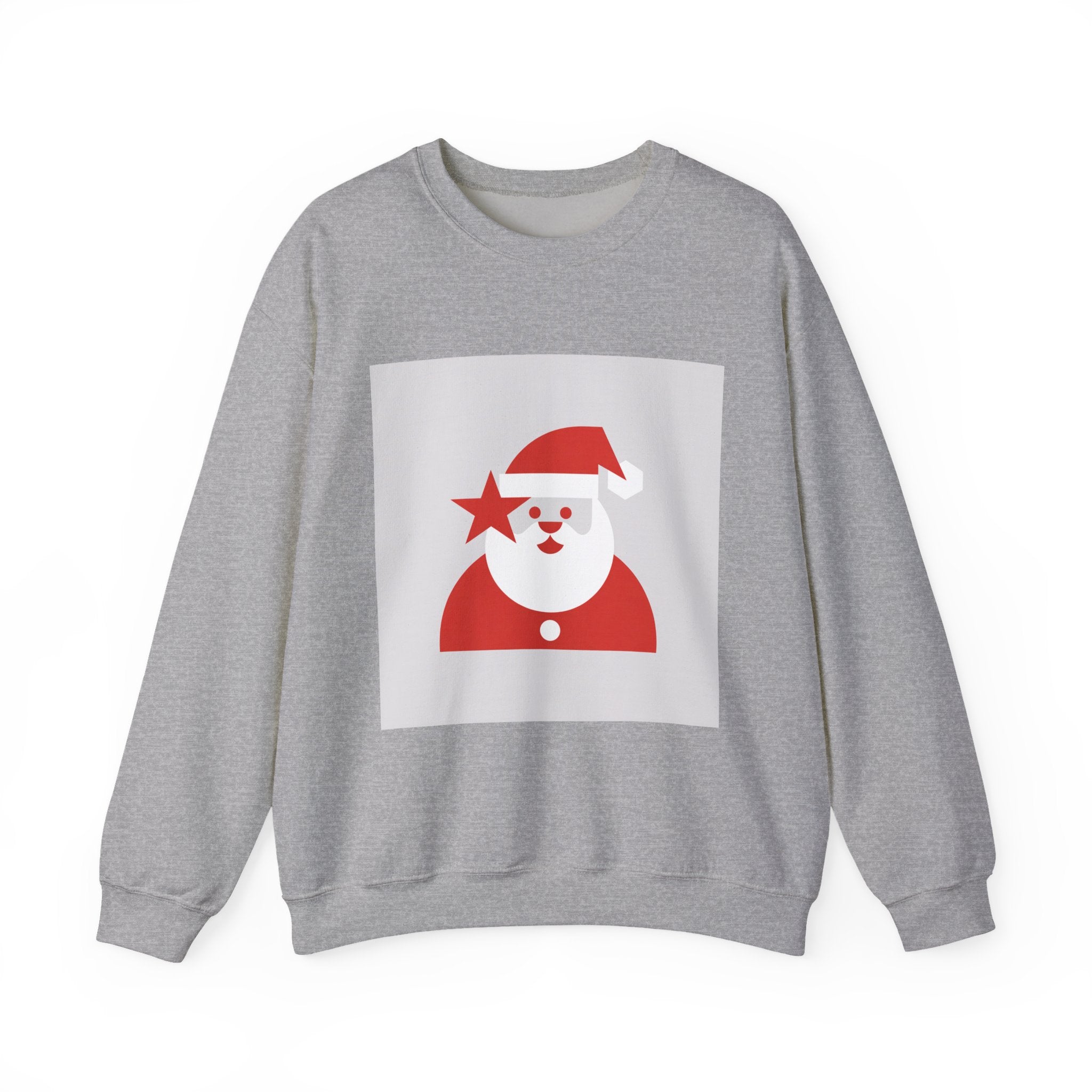 Minimal Santa Graphic Sweatshirt | Modern Santa, Geometric Holiday Crewneck