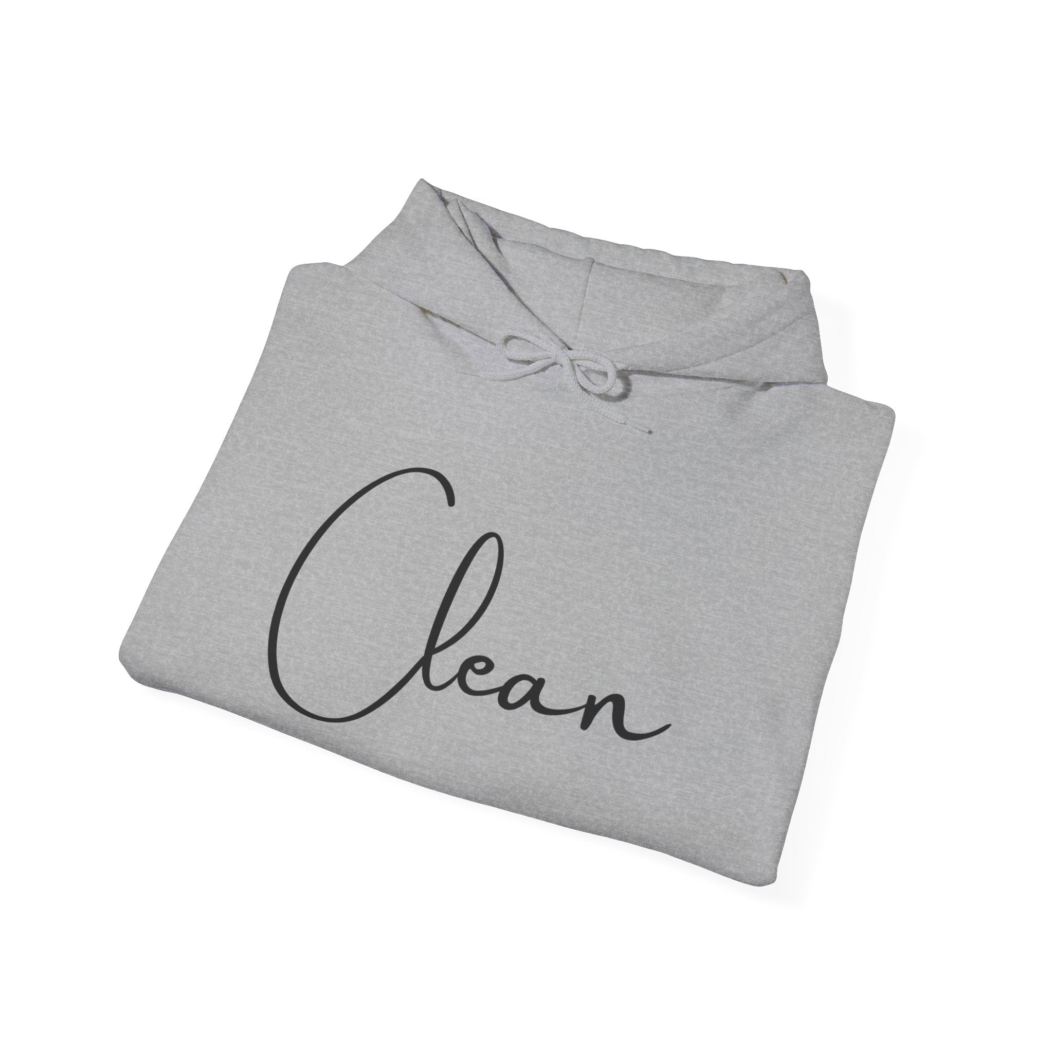 Clean Script Hoodie — Minimalist White Hooded Sweatshirt