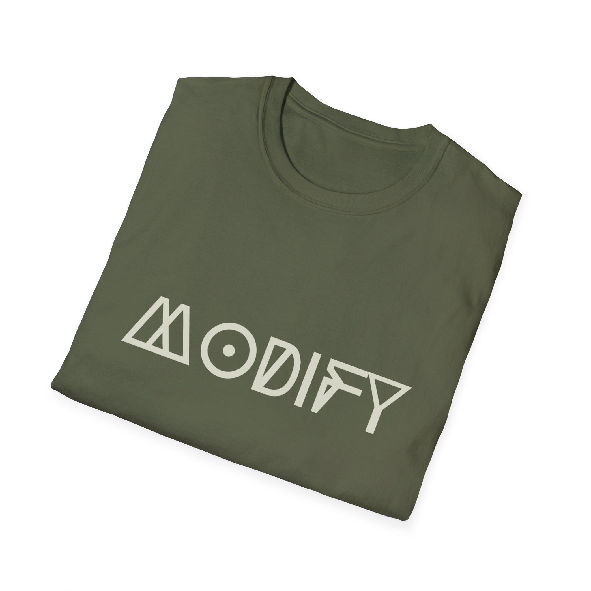 Modify Graphic T-Shirt — Retro Geometric Text Tee