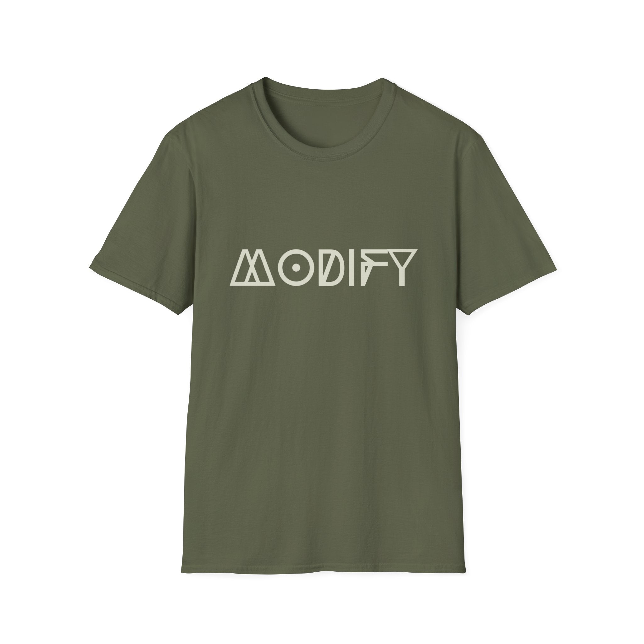 Modify Graphic T-Shirt — Retro Geometric Text Tee