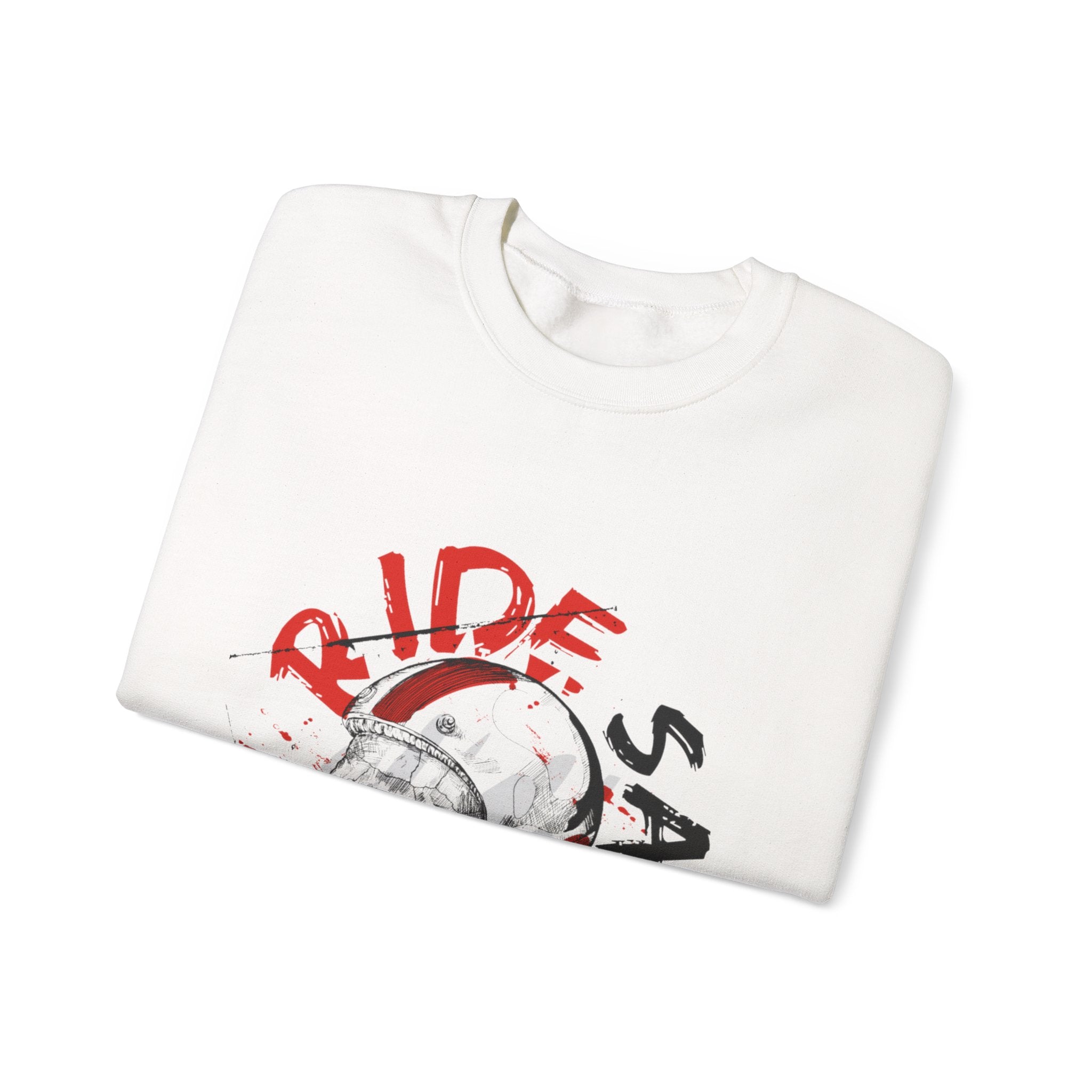 Ride Safe Skull Sweatshirt – Motorcycle Helmet Graphic Crewneck