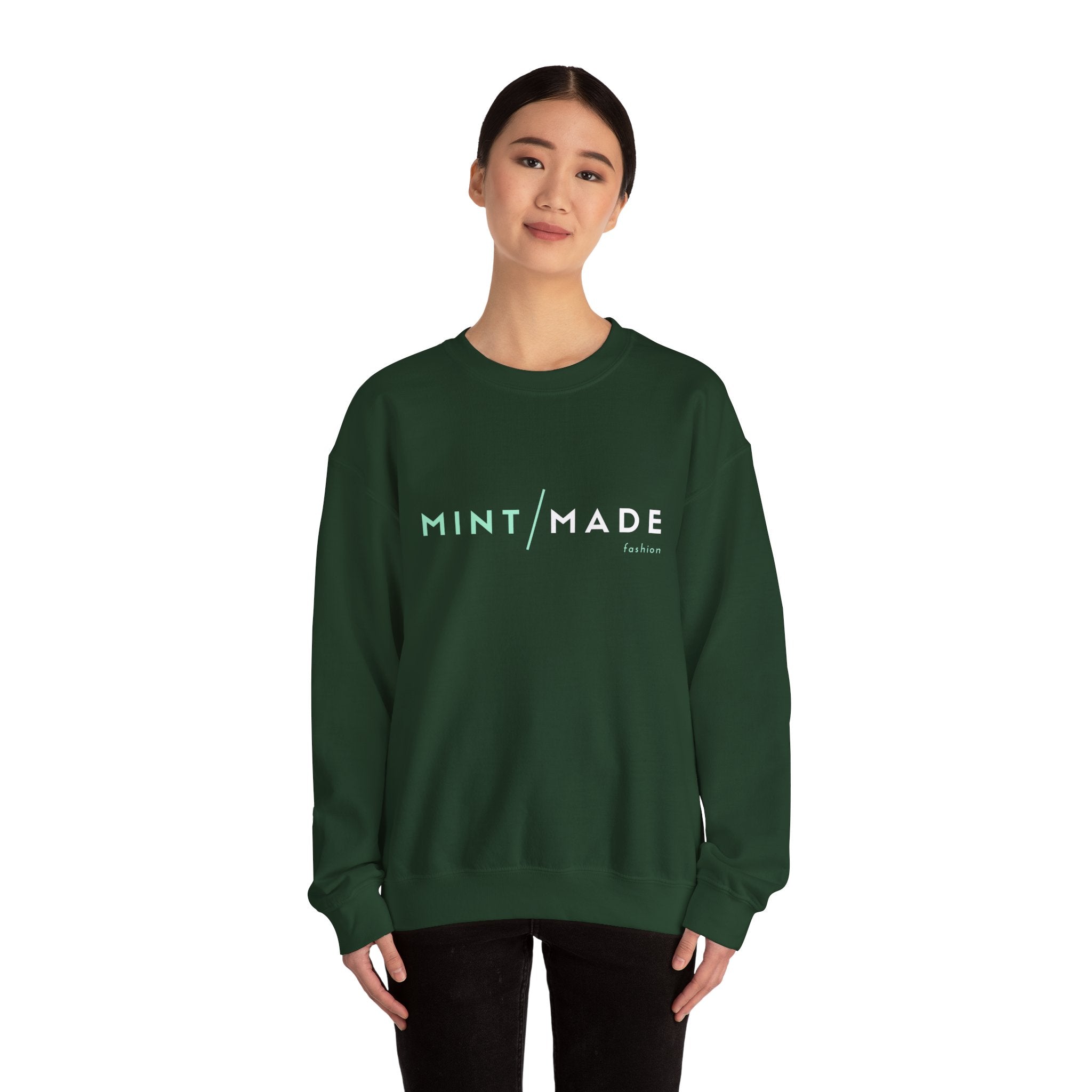 Mint Made Crewneck Sweatshirt — Minimal Logo Cozy Pullover