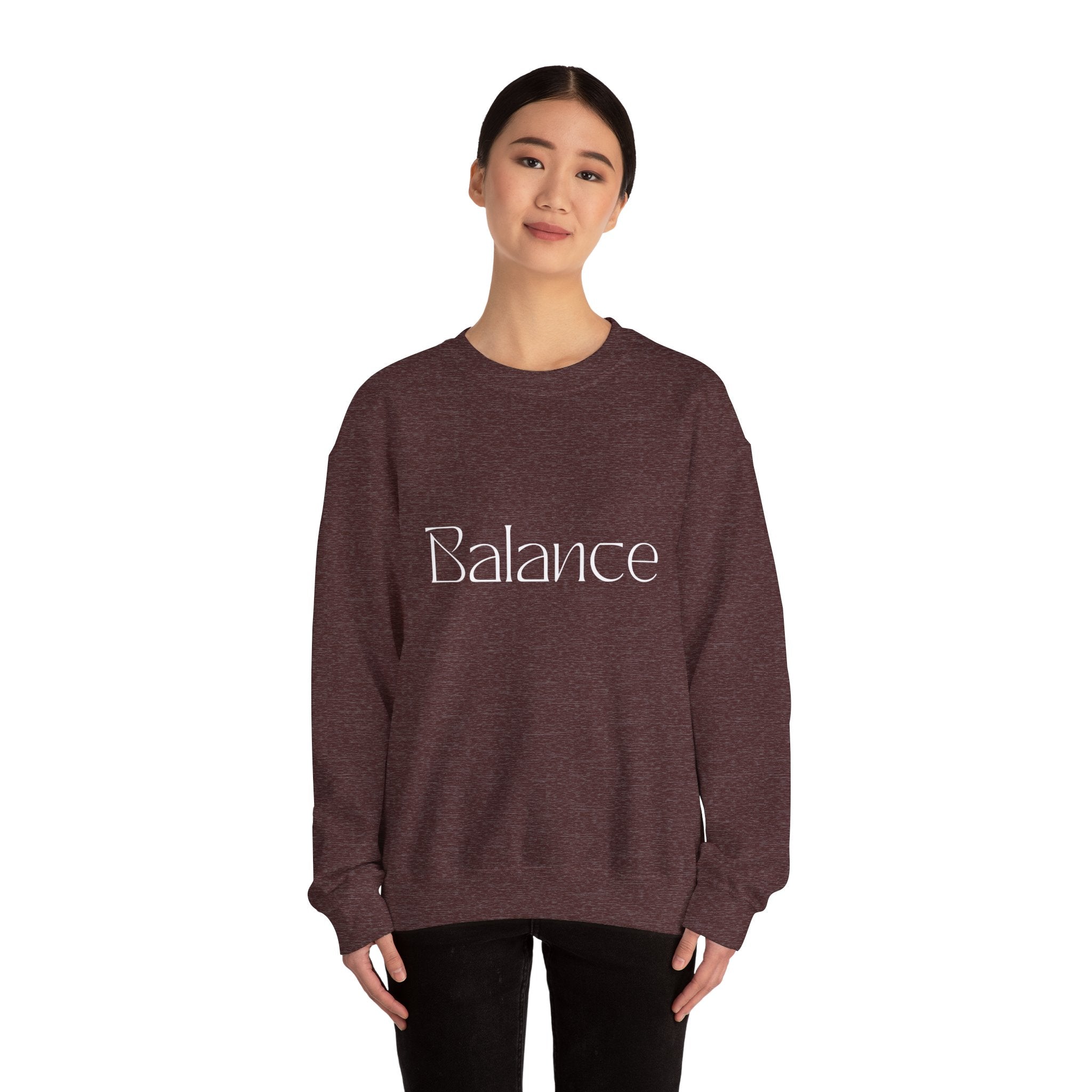 Balance Crewneck Sweatshirt — Minimal Wellness Graphic Sweatshirt