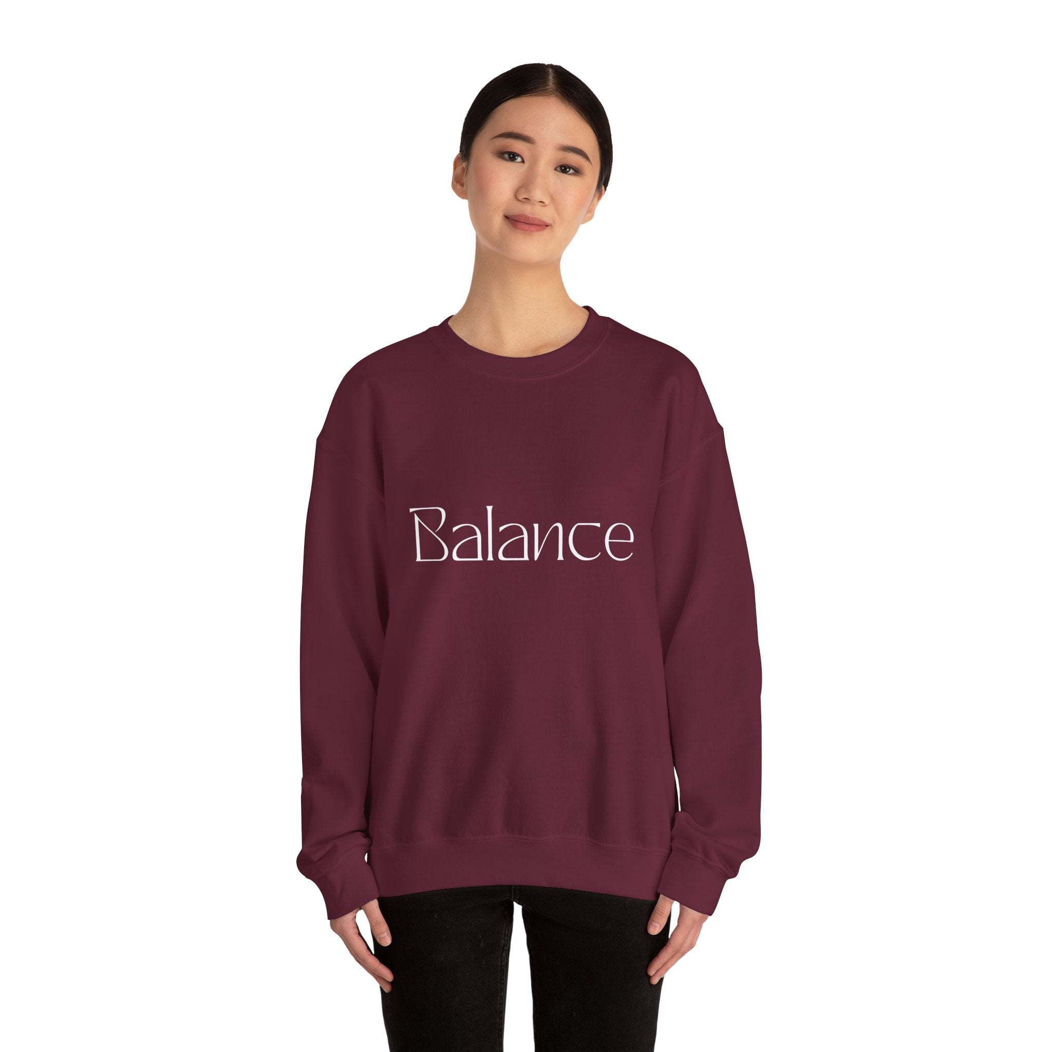 Balance Crewneck Sweatshirt — Minimal Wellness Graphic Sweatshirt