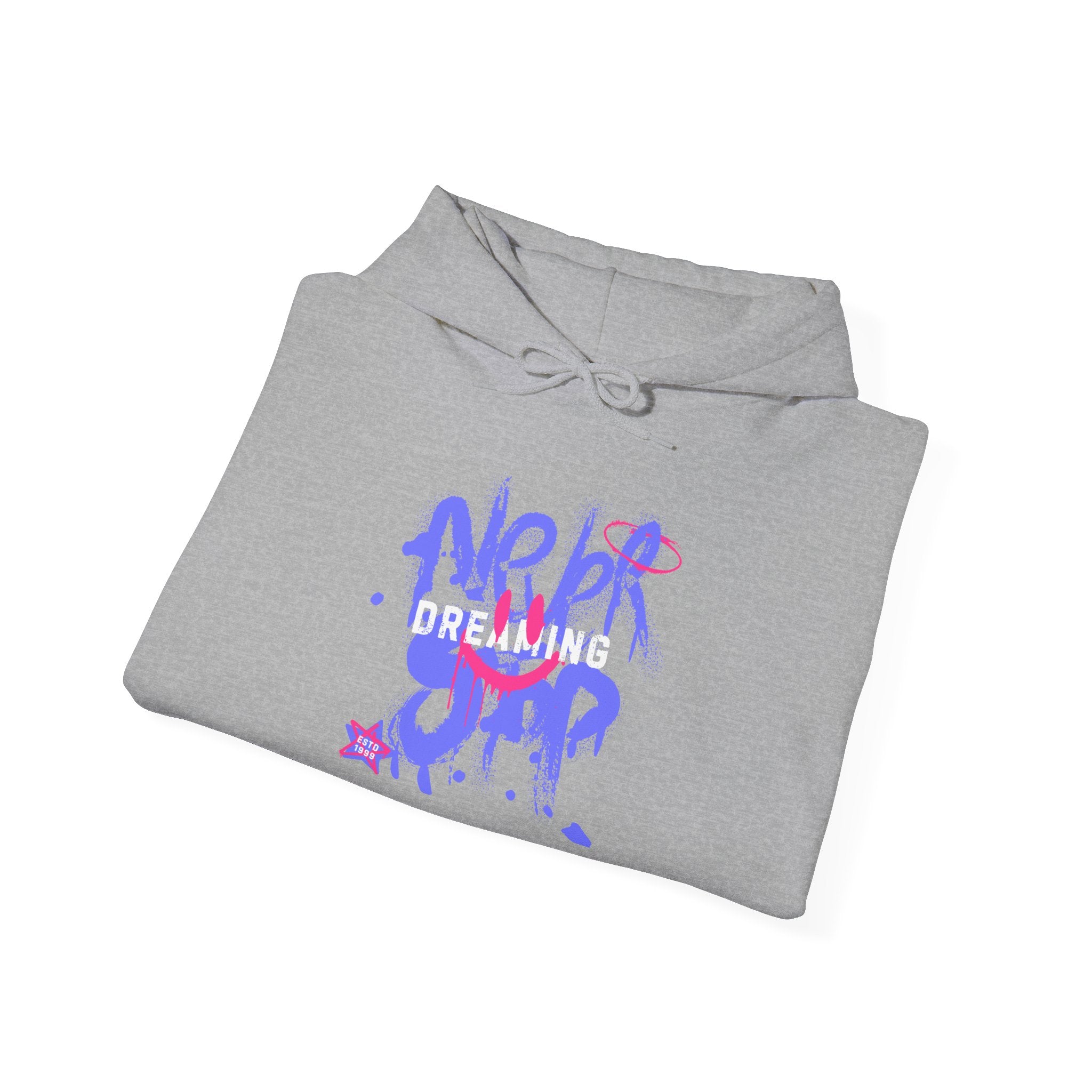 Graffiti Smile Hoodie — Playful Drip Streetwear Pullover