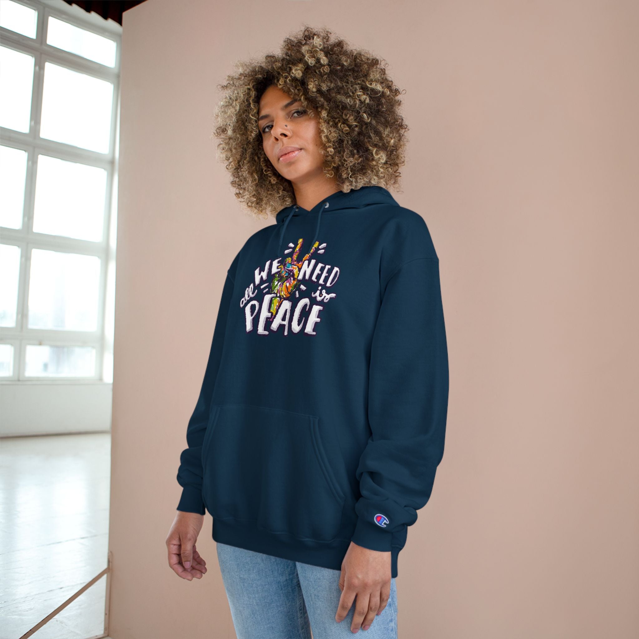Hoodie — 'All We Need Is Peace' Graphic Pullover