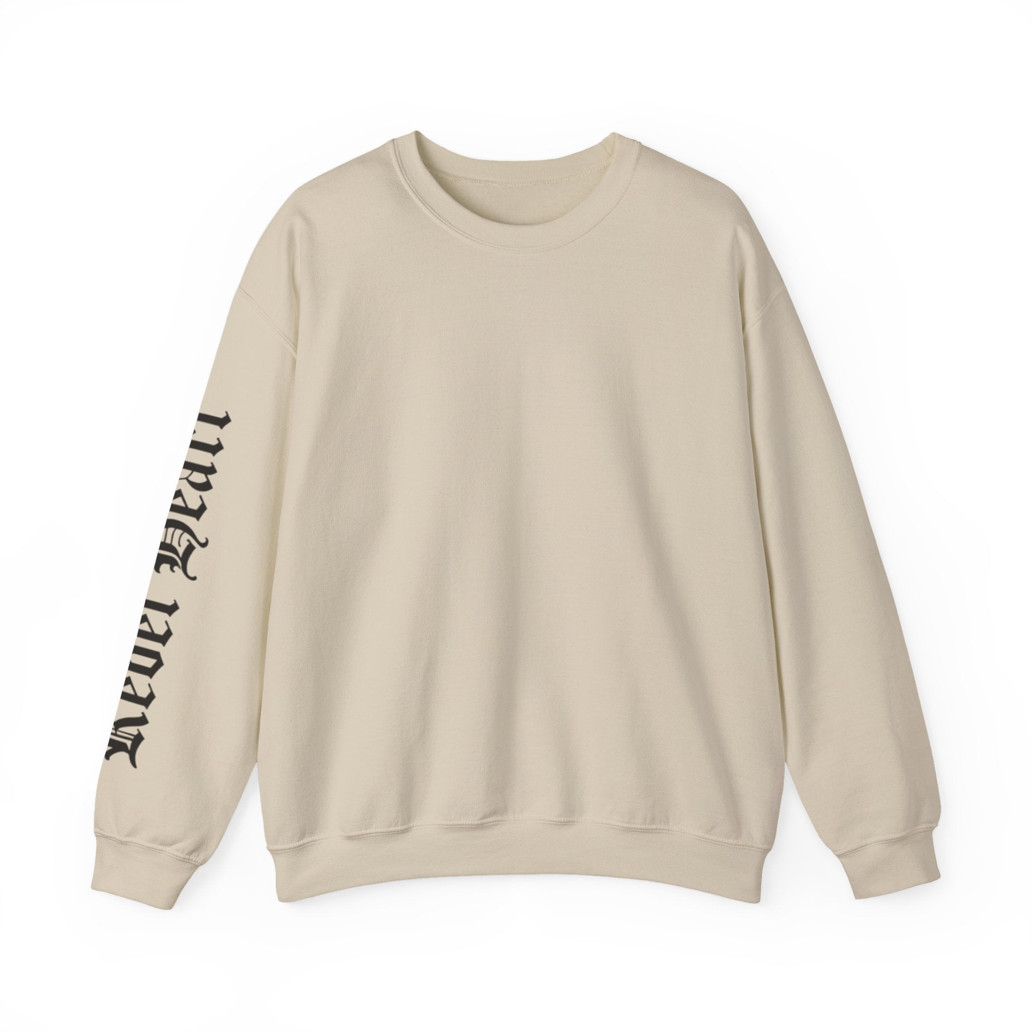 Crewneck Sweatshirt — Gothic 'Heal Each' Sleeve Script