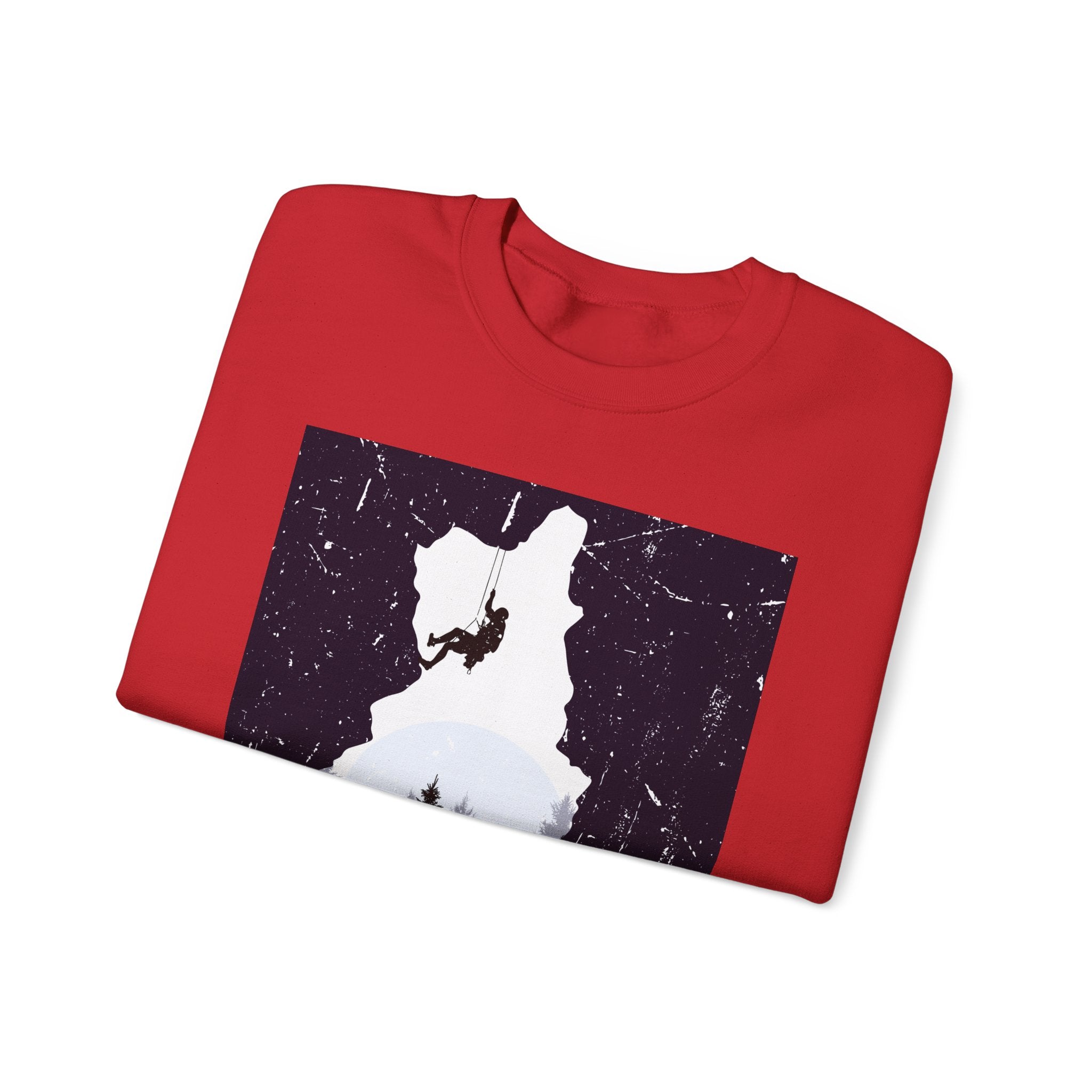 Climbing Silhouette Crewneck Sweatshirt — “Climb. Chill. Repeat.” Mountain Graphic