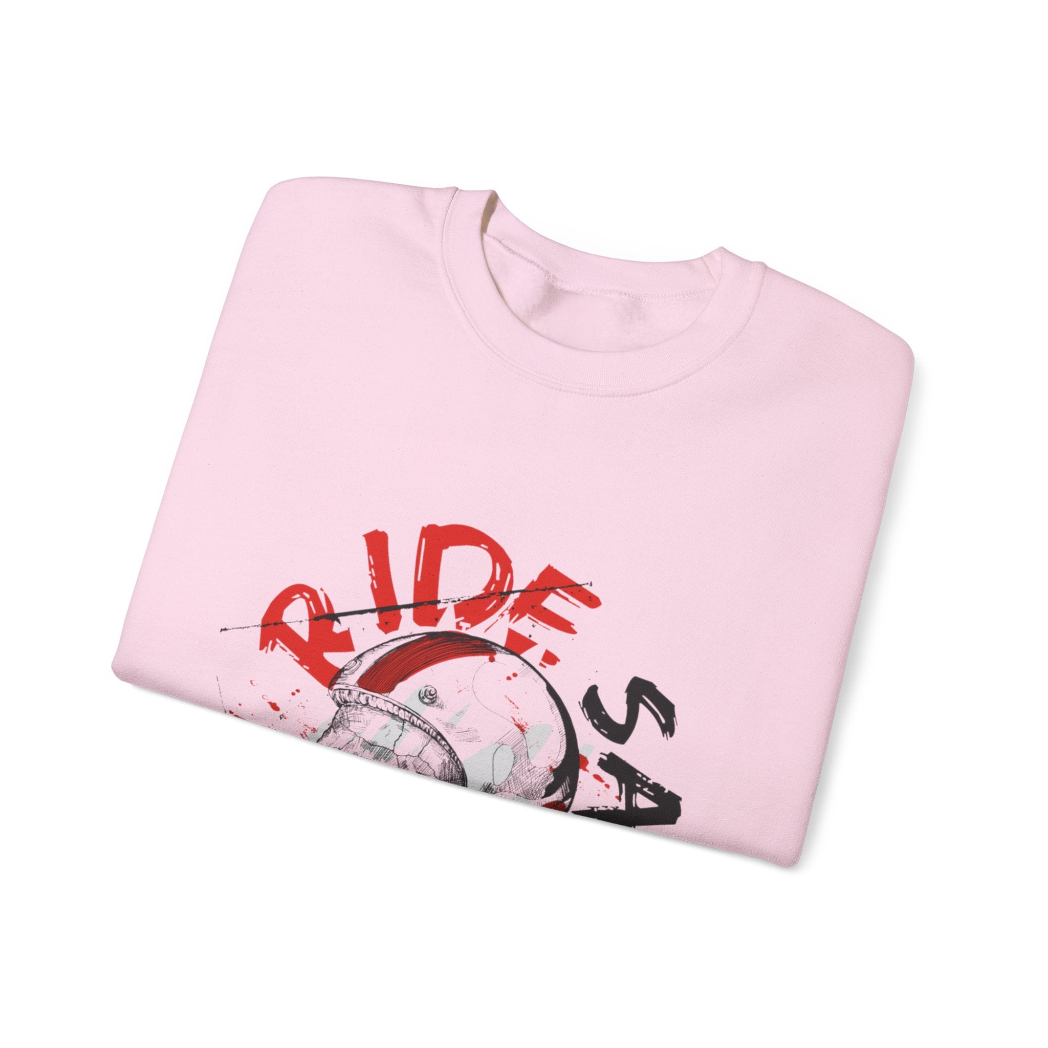 Ride Safe Skull Sweatshirt – Motorcycle Helmet Graphic Crewneck