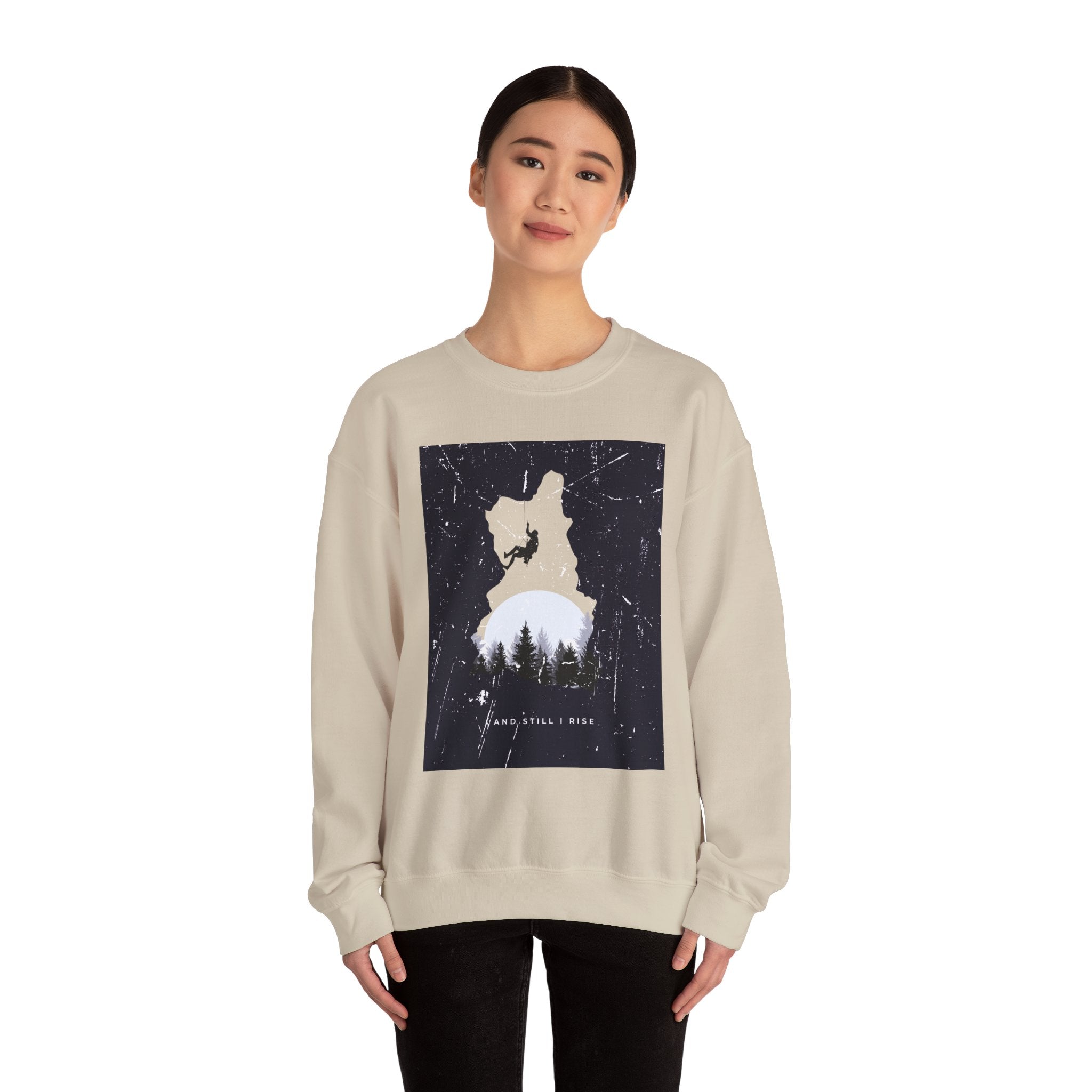 Adventure Snowboarder Graphic Sweatshirt — 'Find Your Wild' Mountain Crewneck