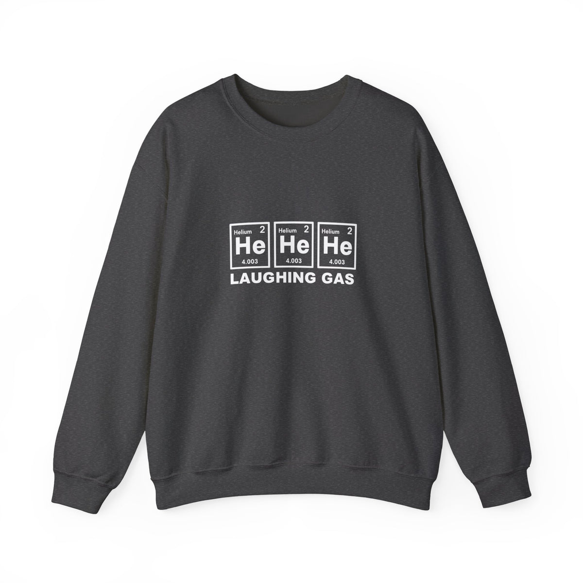 Laughing Gas Crewneck Sweatshirt — He He He Chemical Element Design