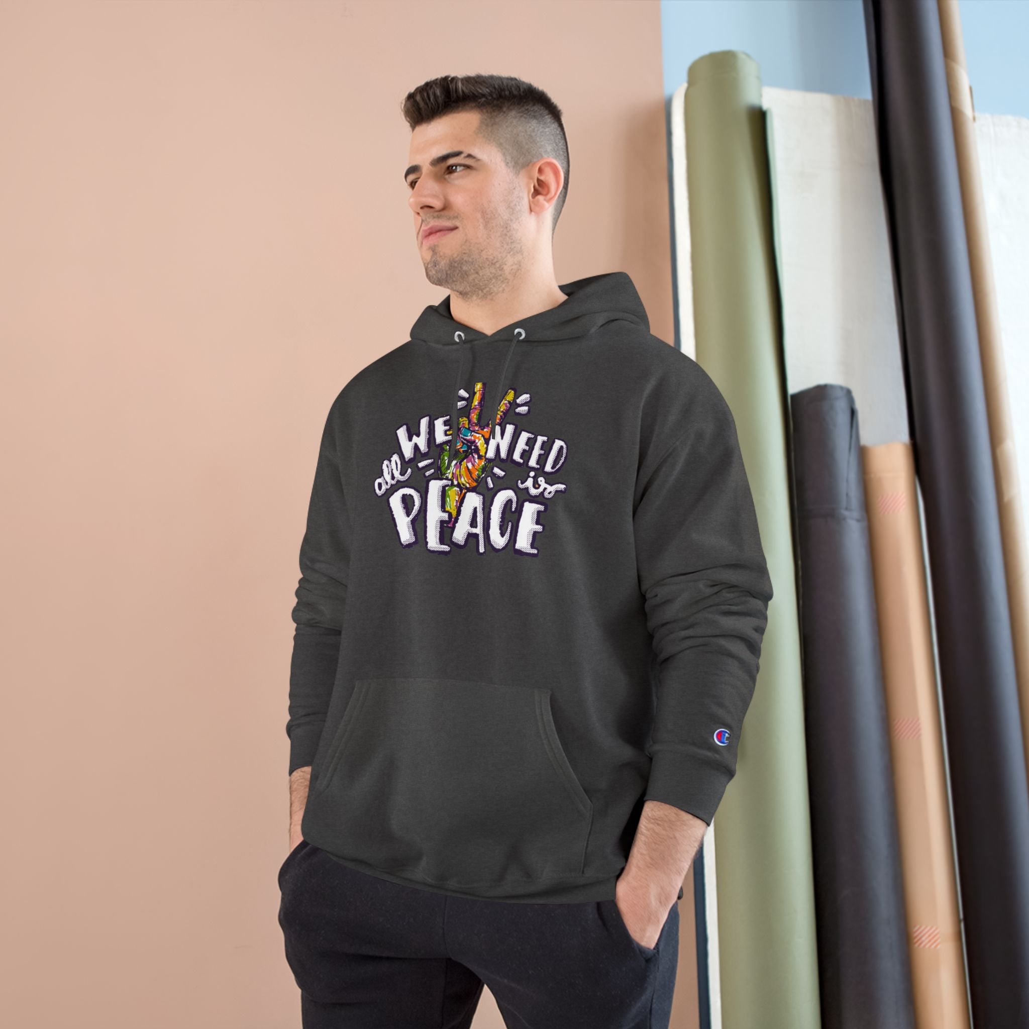 Hoodie — 'All We Need Is Peace' Graphic Pullover