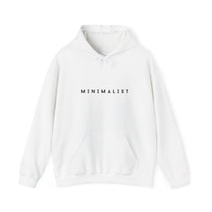 Minimalist Hoodie — Clean White 'MINIMALIST' Graphic Hooded Sweatshirt