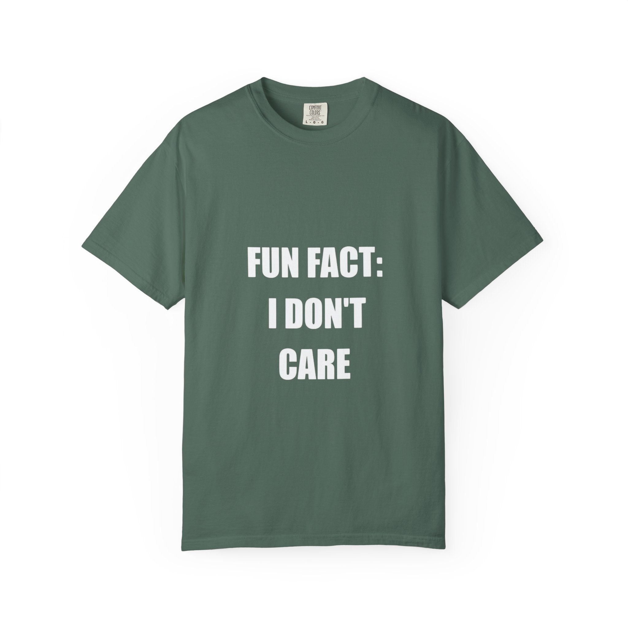 I Don't Care T-Shirt — Funny Graphic Tee, 'FUN FACT: I DON'T CARE' Casual Statement Shirt
