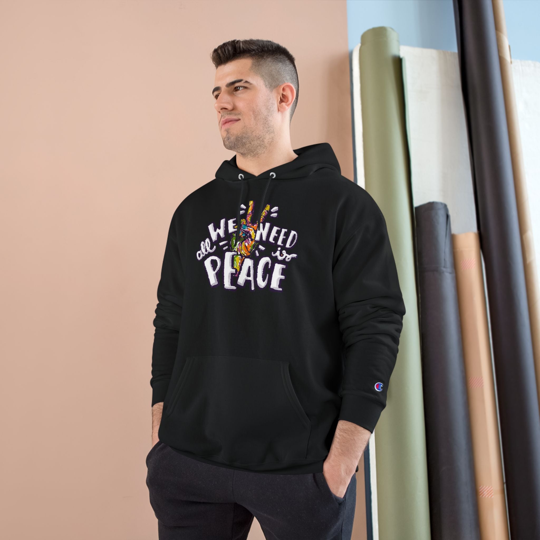 Hoodie — 'All We Need Is Peace' Graphic Pullover