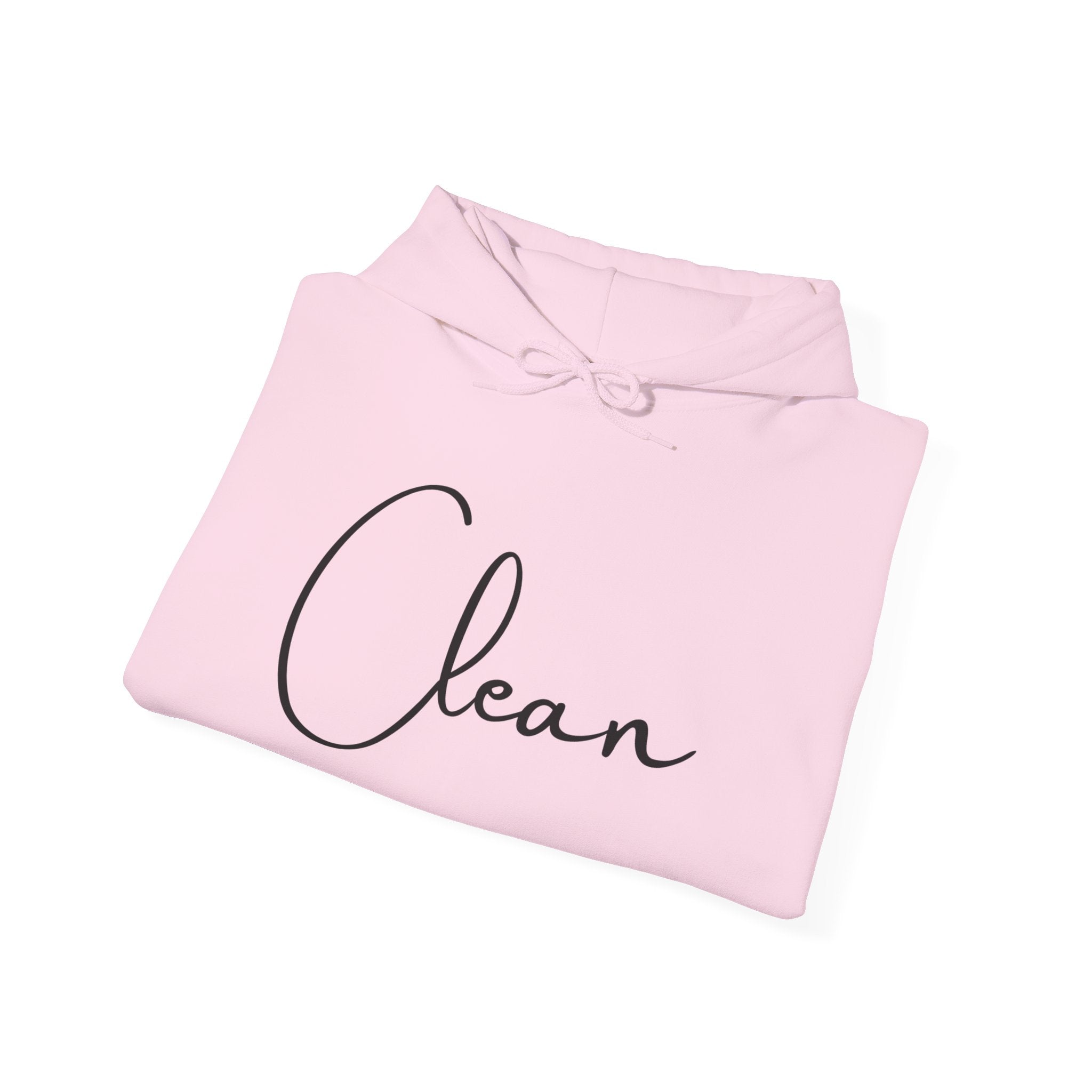 Clean Script Hoodie — Minimalist White Hooded Sweatshirt