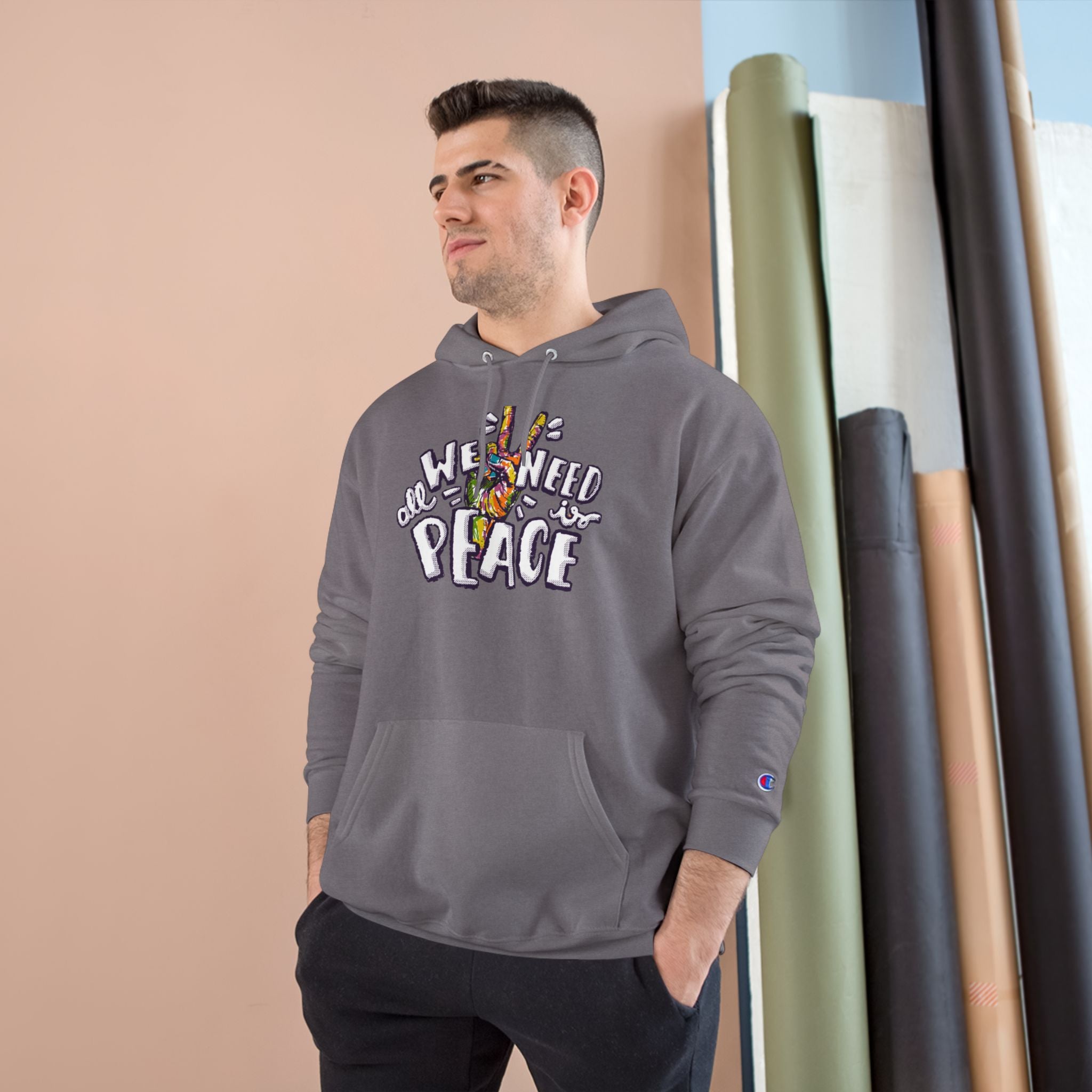 Hoodie — 'All We Need Is Peace' Graphic Pullover