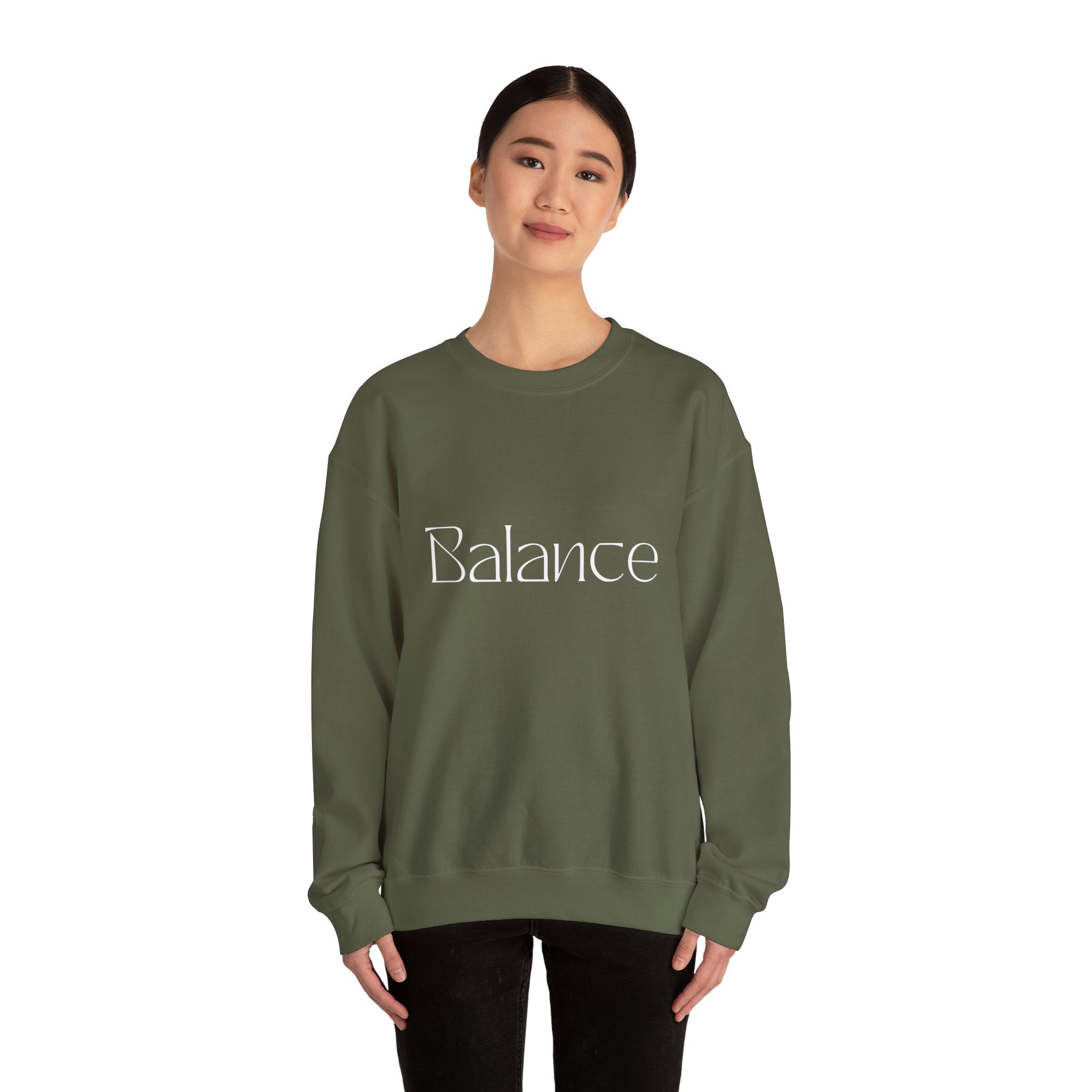 Balance Crewneck Sweatshirt — Minimal Wellness Graphic Sweatshirt