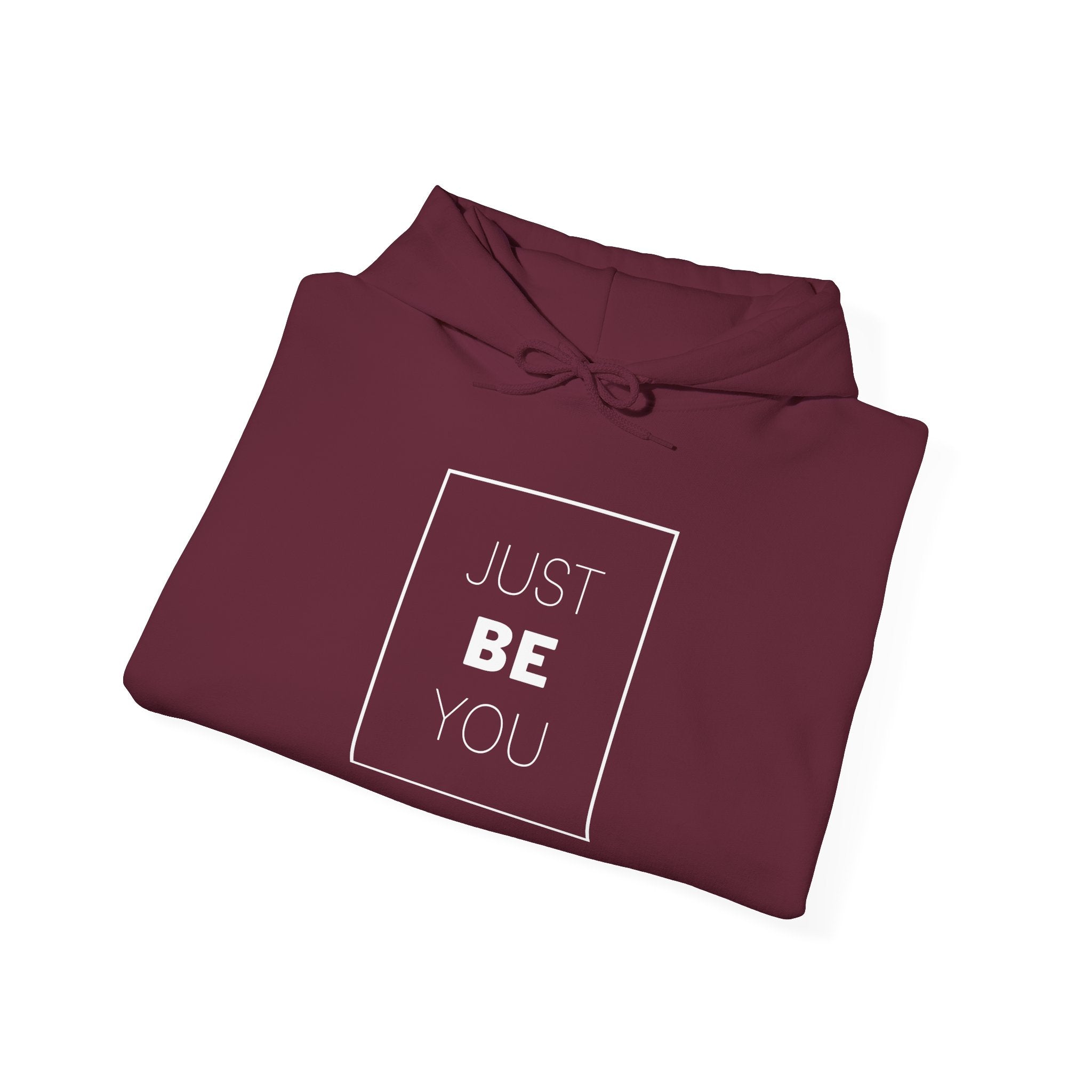 Just Be You Hoodie — Minimalist Inspirational Black Pullover