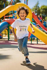 Boys White Round Neck Half Sleeve Dosti T-shirt