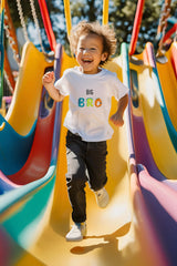 Boys White Round Neck Half Sleeve Big Bro T-shirt