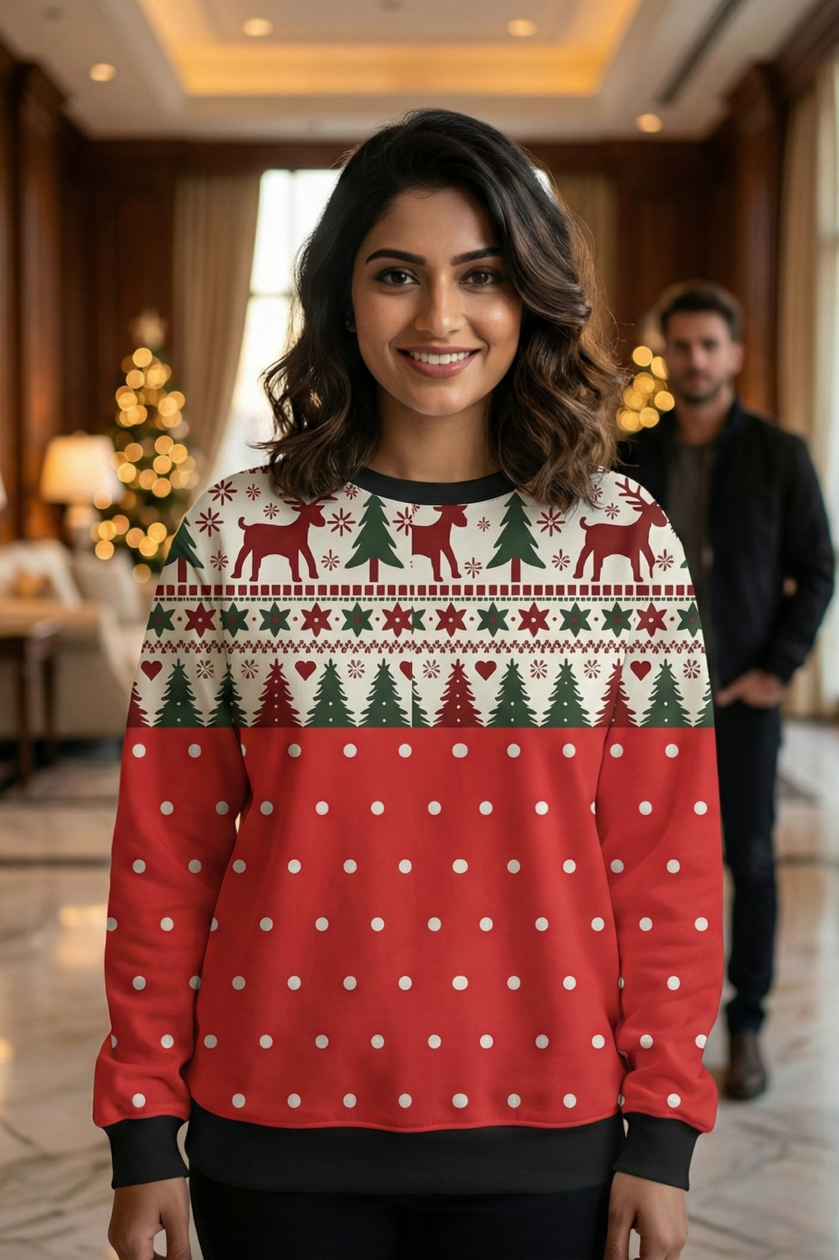 Women's Nordic Fair Isle Christmas AOP Sweatshirt