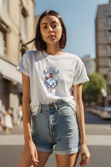 Women's Round Neck White Half Sleeve Super Mom T-Shirt