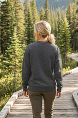 Peace Flower Crewneck Dark Heather Sweatshirt — "All We Need Is Peace" Graphic