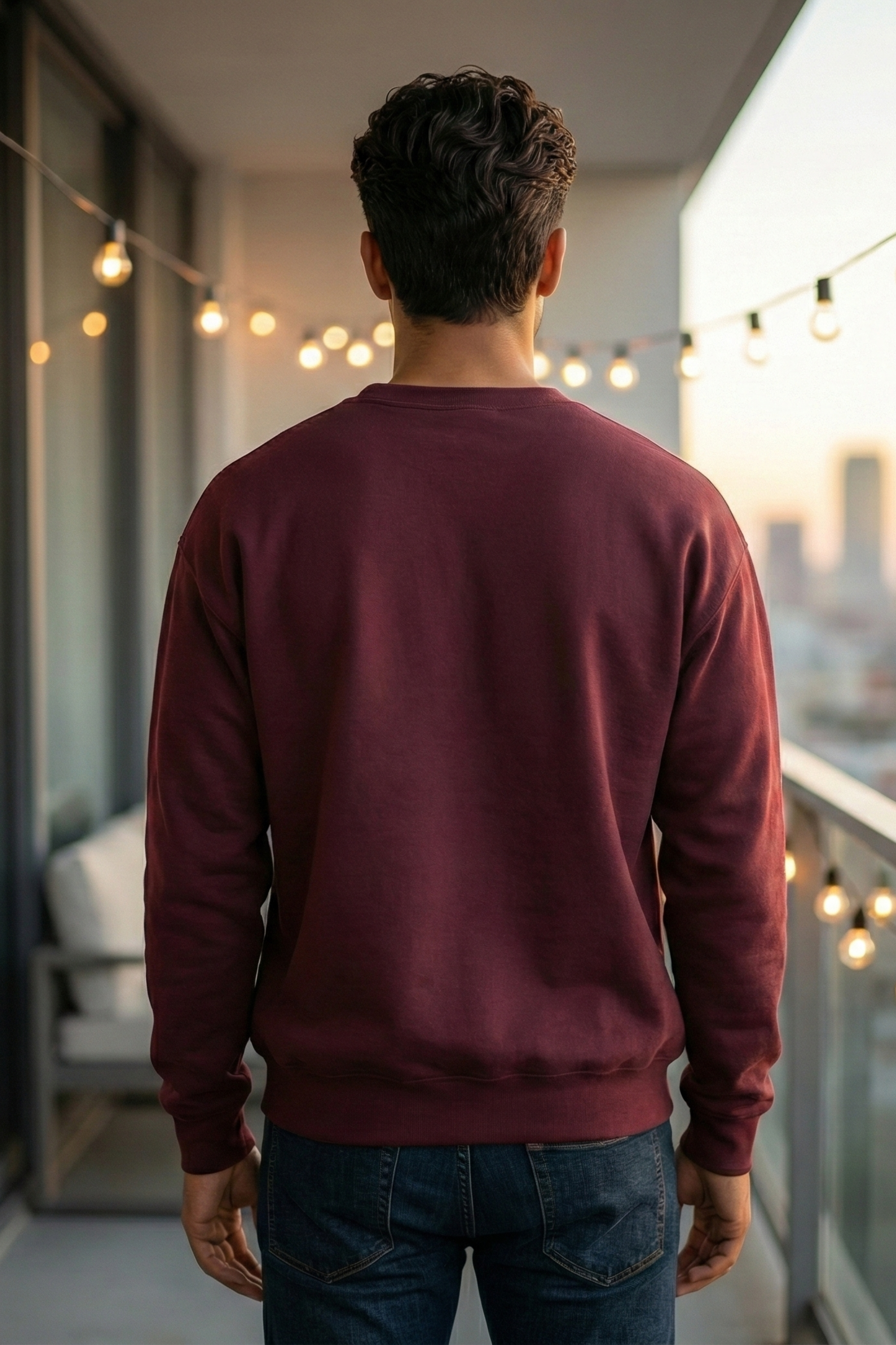 Unisex Maroon Retro Holiday Icons "Merry Christmas" Oversized Sweatshirt