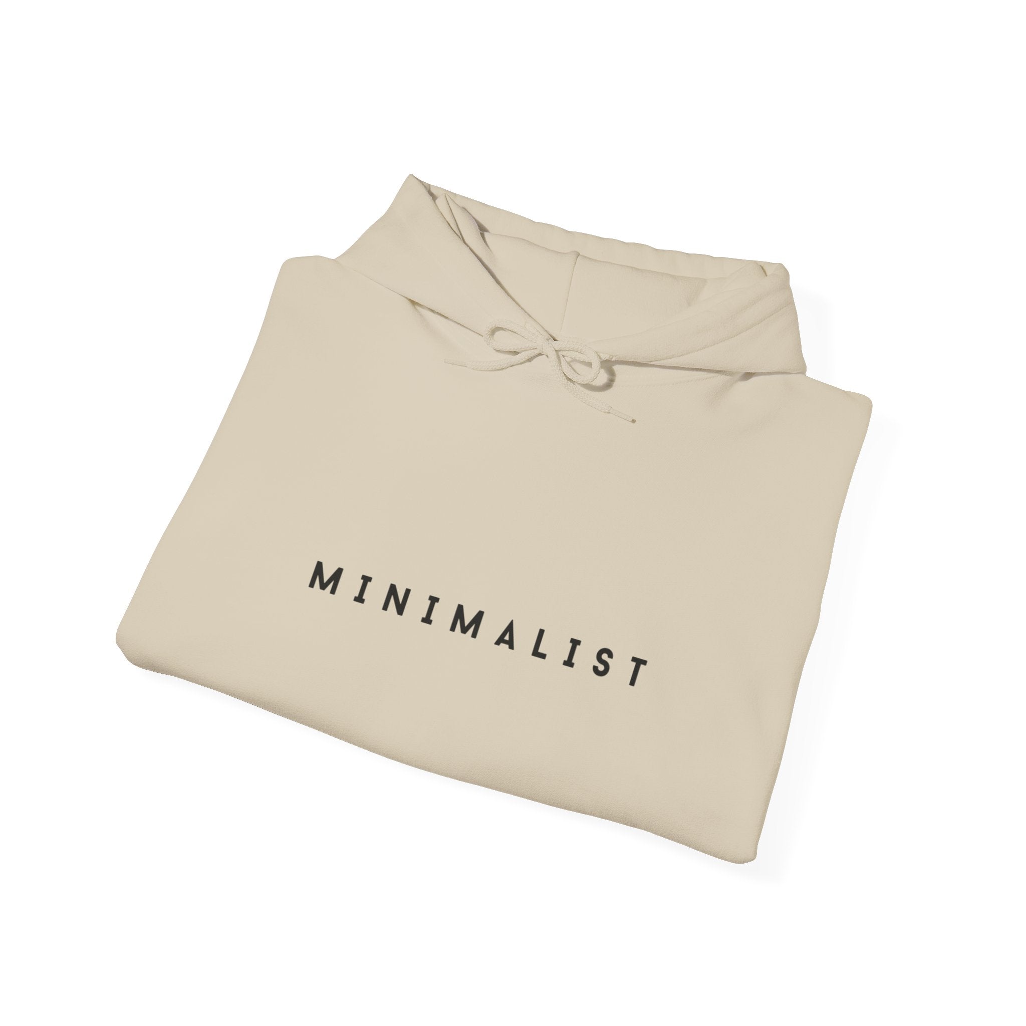 Minimalist Hoodie — Clean White 'MINIMALIST' Graphic Hooded Sweatshirt