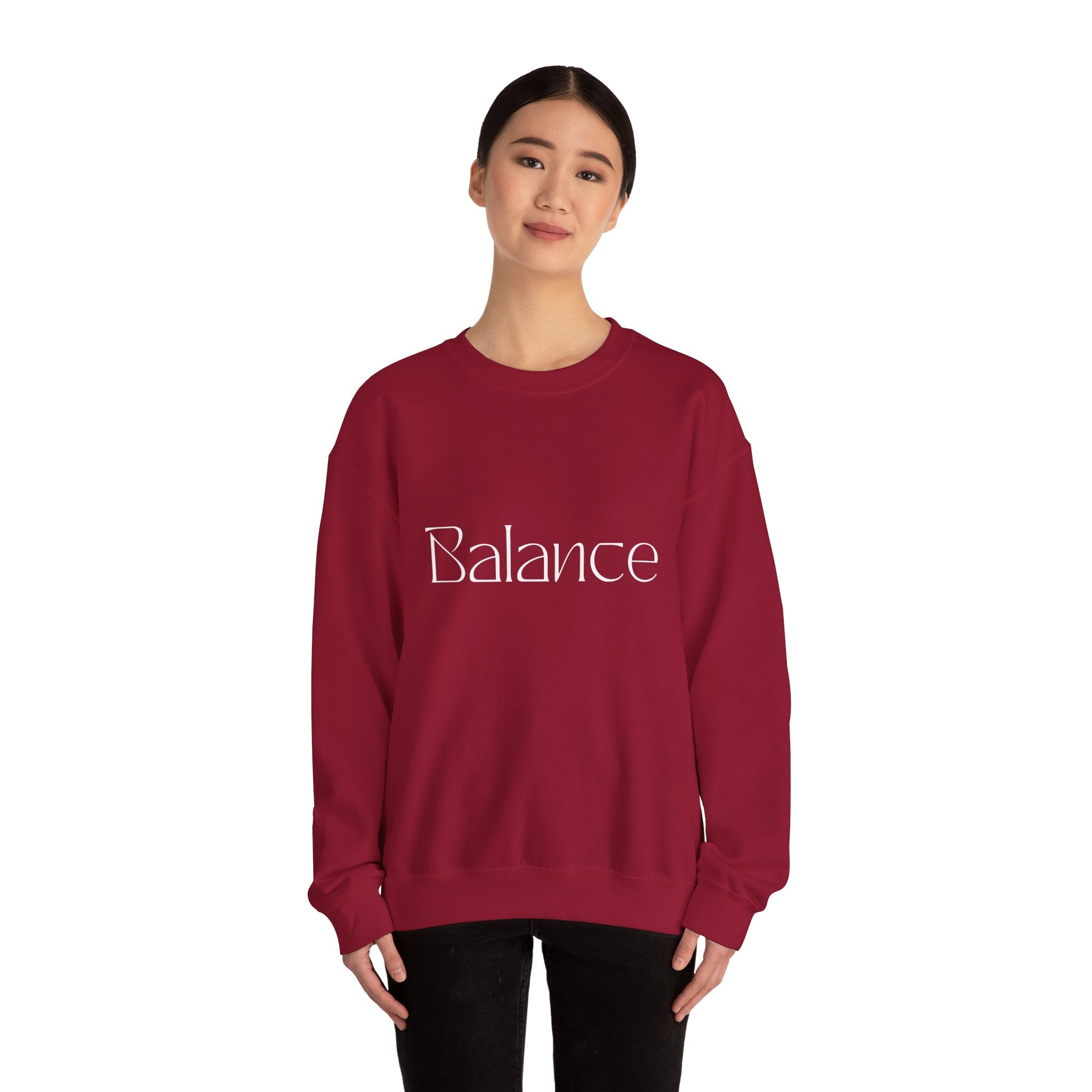 Balance Crewneck Sweatshirt — Minimal Wellness Graphic Sweatshirt