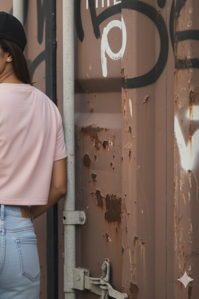 Women's Drapelet Fashion Light Baby Pink Crop Top