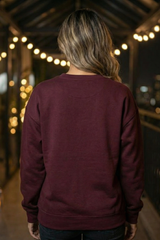 Women's Maroon Gingerbread Man and Star Cookies Oversized Sweatshirt