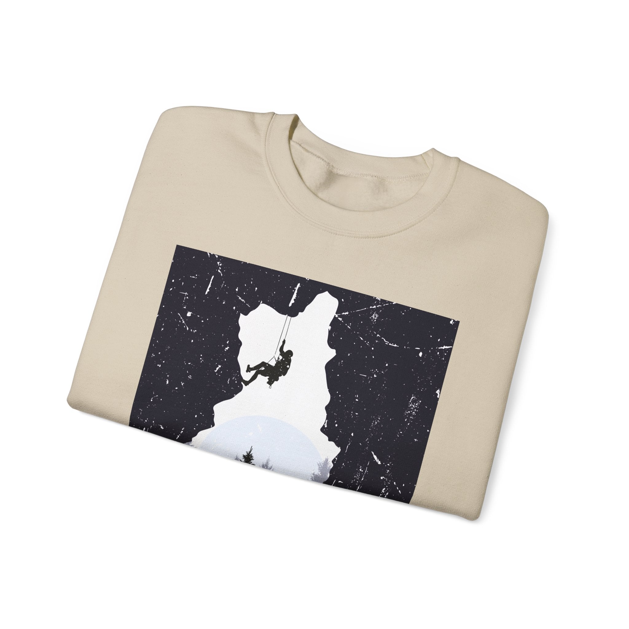 Climbing Silhouette Crewneck Sweatshirt — “Climb. Chill. Repeat.” Mountain Graphic