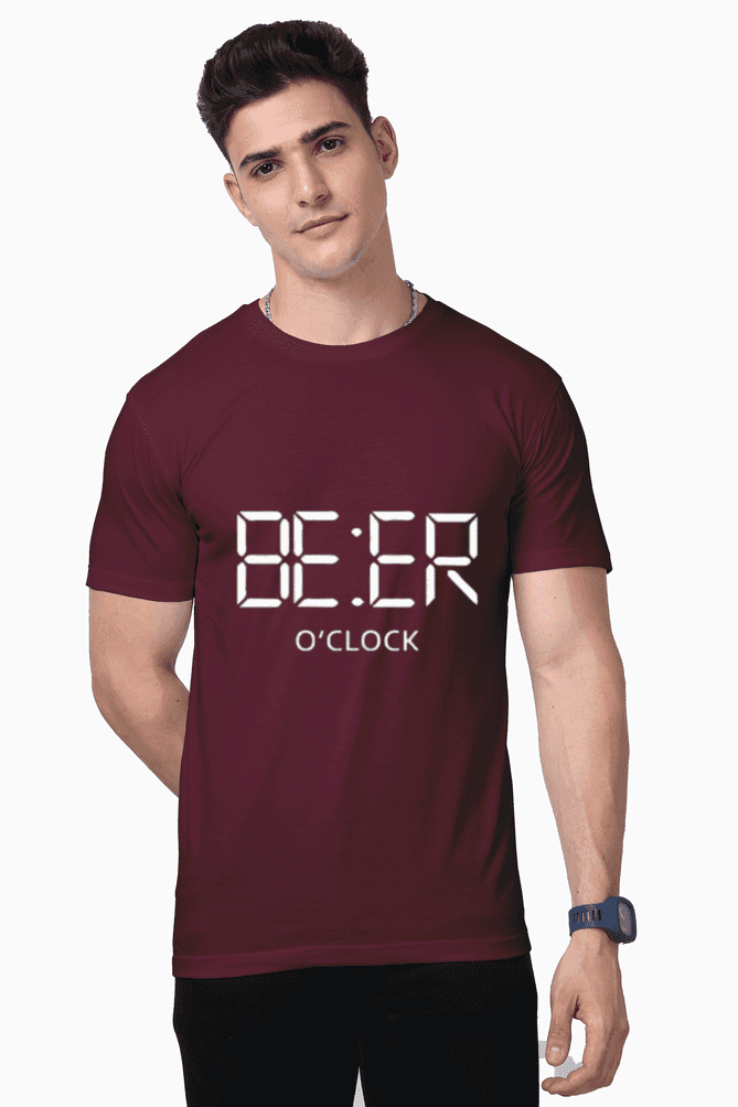 Unisex "Beer Time" Maroon Premium Supima T-Shirt