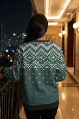 Women's Nordic Fair Isle & Polka Dot AOP Sweatshirt