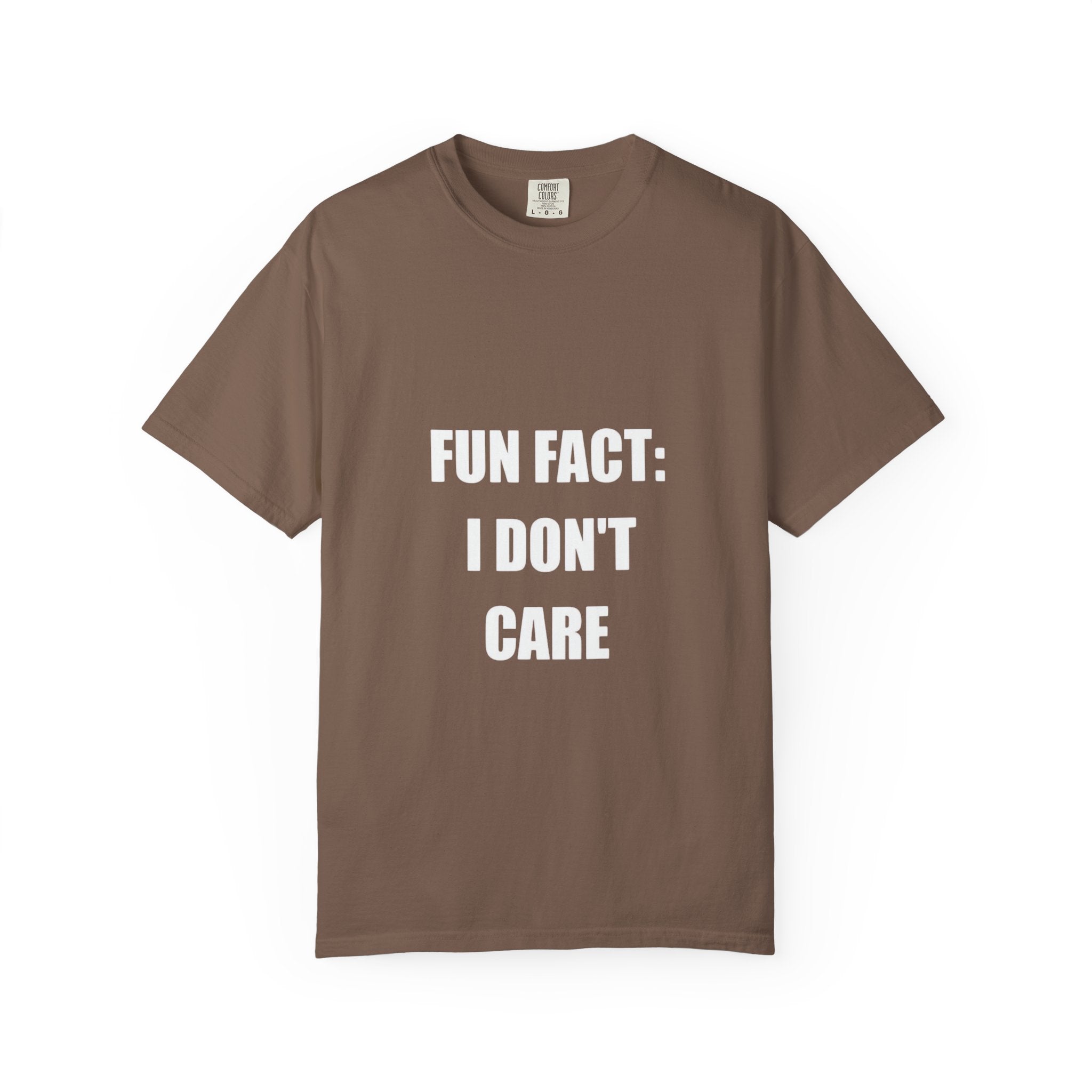 I Don't Care T-Shirt — Funny Graphic Tee, 'FUN FACT: I DON'T CARE' Casual Statement Shirt