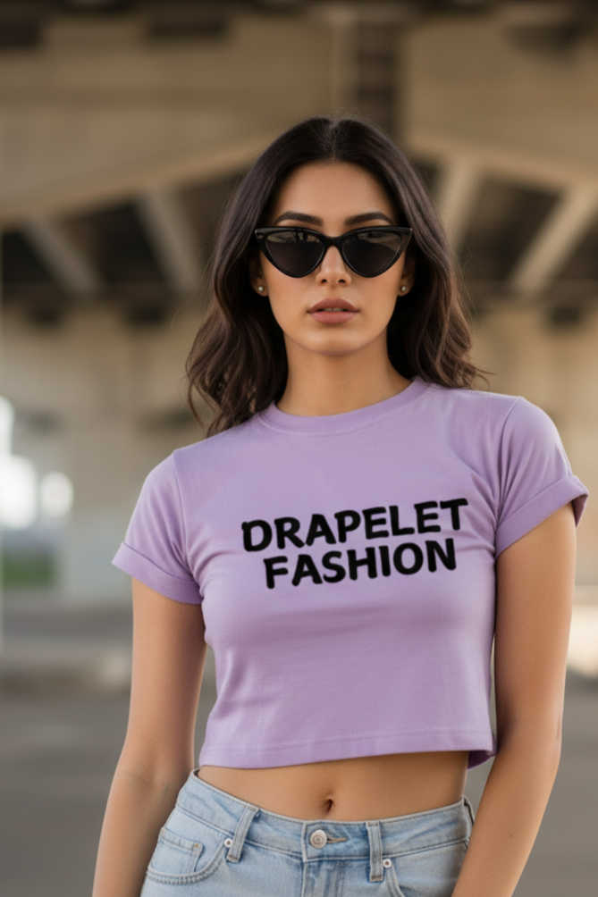 Women's Drapelet Lavendar Crop Top
