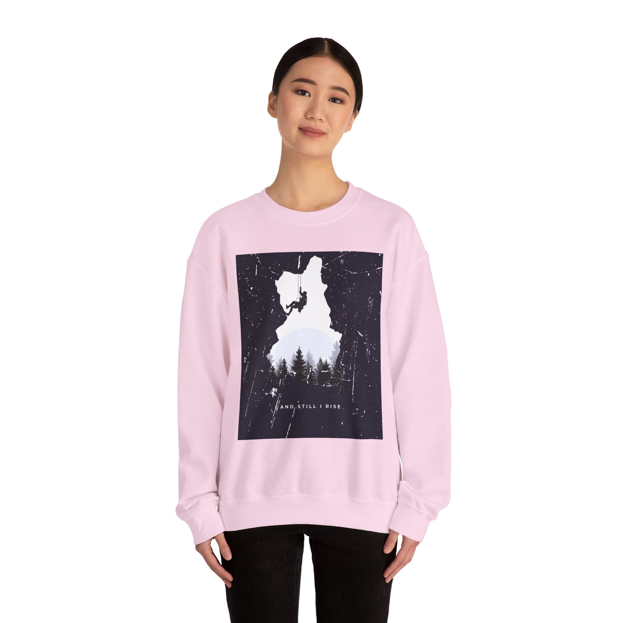 Climbing Silhouette Crewneck Sweatshirt — “Climb. Chill. Repeat.” Mountain Graphic