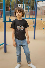Boys Flag Green Round Neck Half Sleeve Game Controller T-shirt