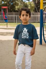 Boys Petrol Blue Round Neck Half Sleeve Dad Love T-shirt