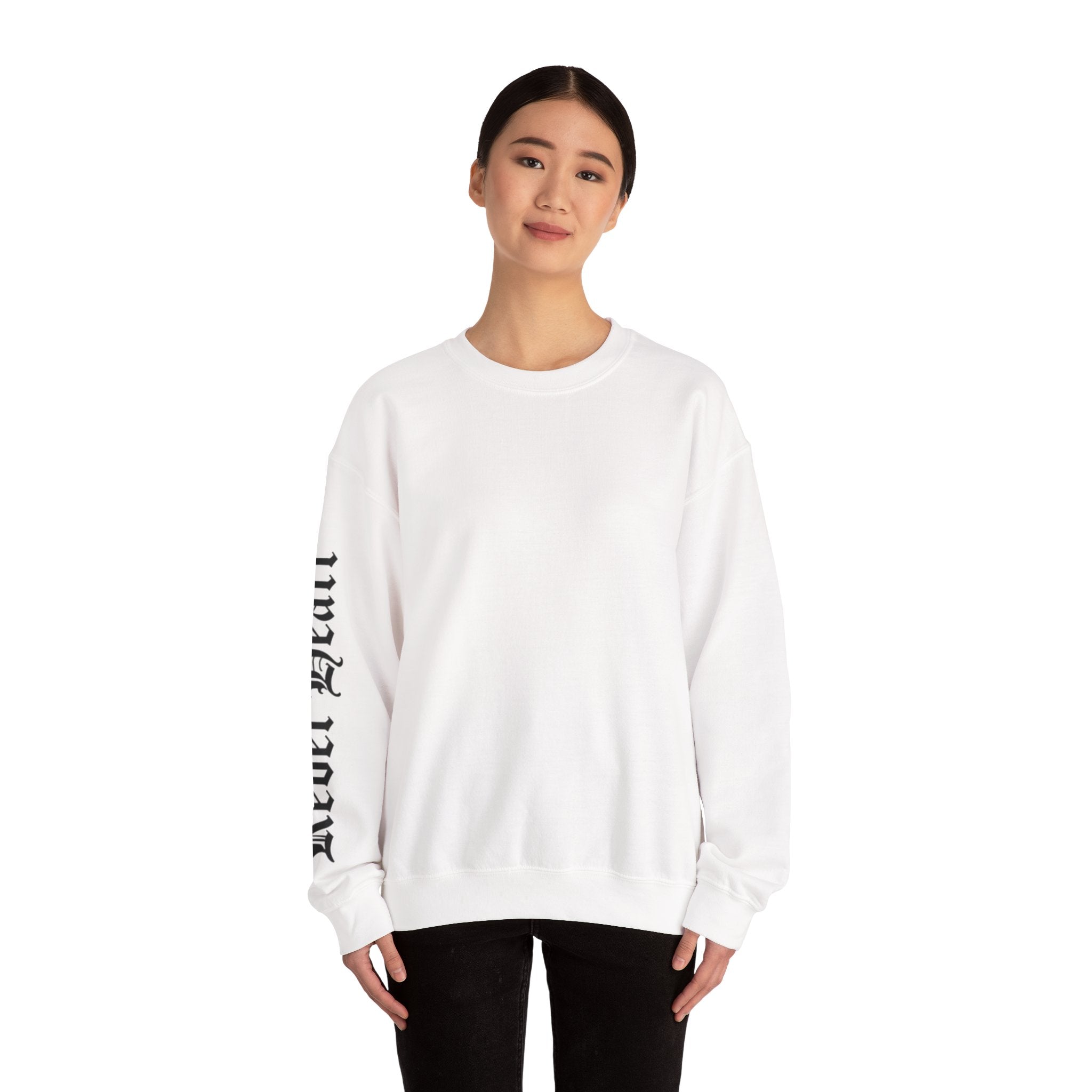 Crewneck Sweatshirt — Gothic 'Heal Each' Sleeve Script