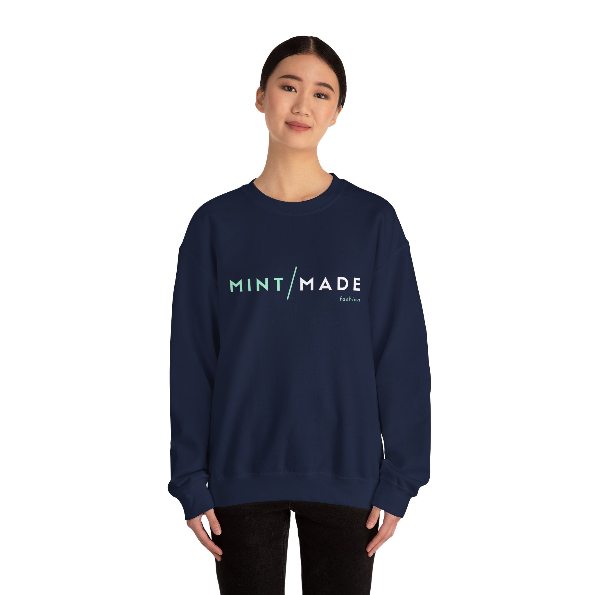 Mint Made Crewneck Sweatshirt — Minimal Logo Cozy Pullover