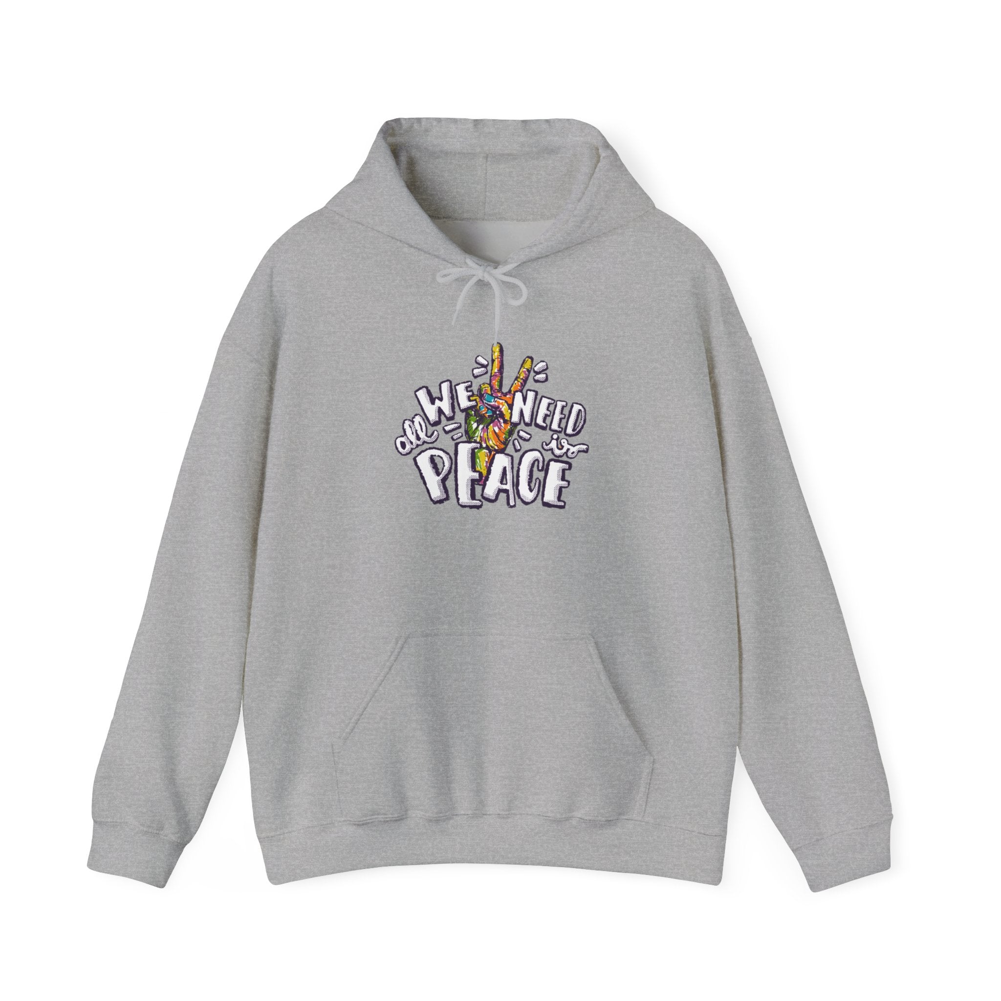 Hoodie — 'We Need Peace' Floral Peace Sign Graphic Hoodie