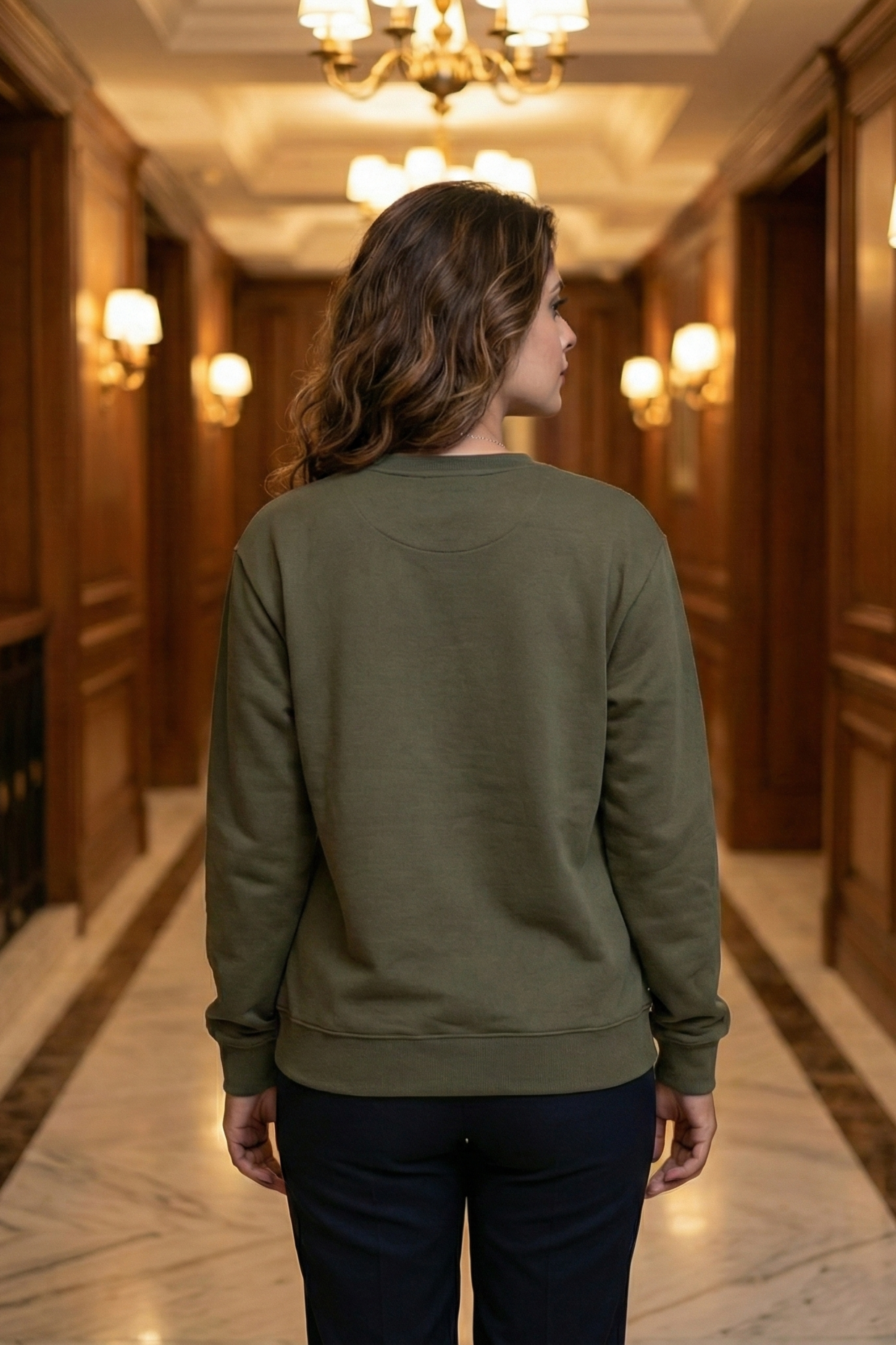 Unisex Olive Green Retro Holiday Ornament, Tree, and Gift Sweatshirt