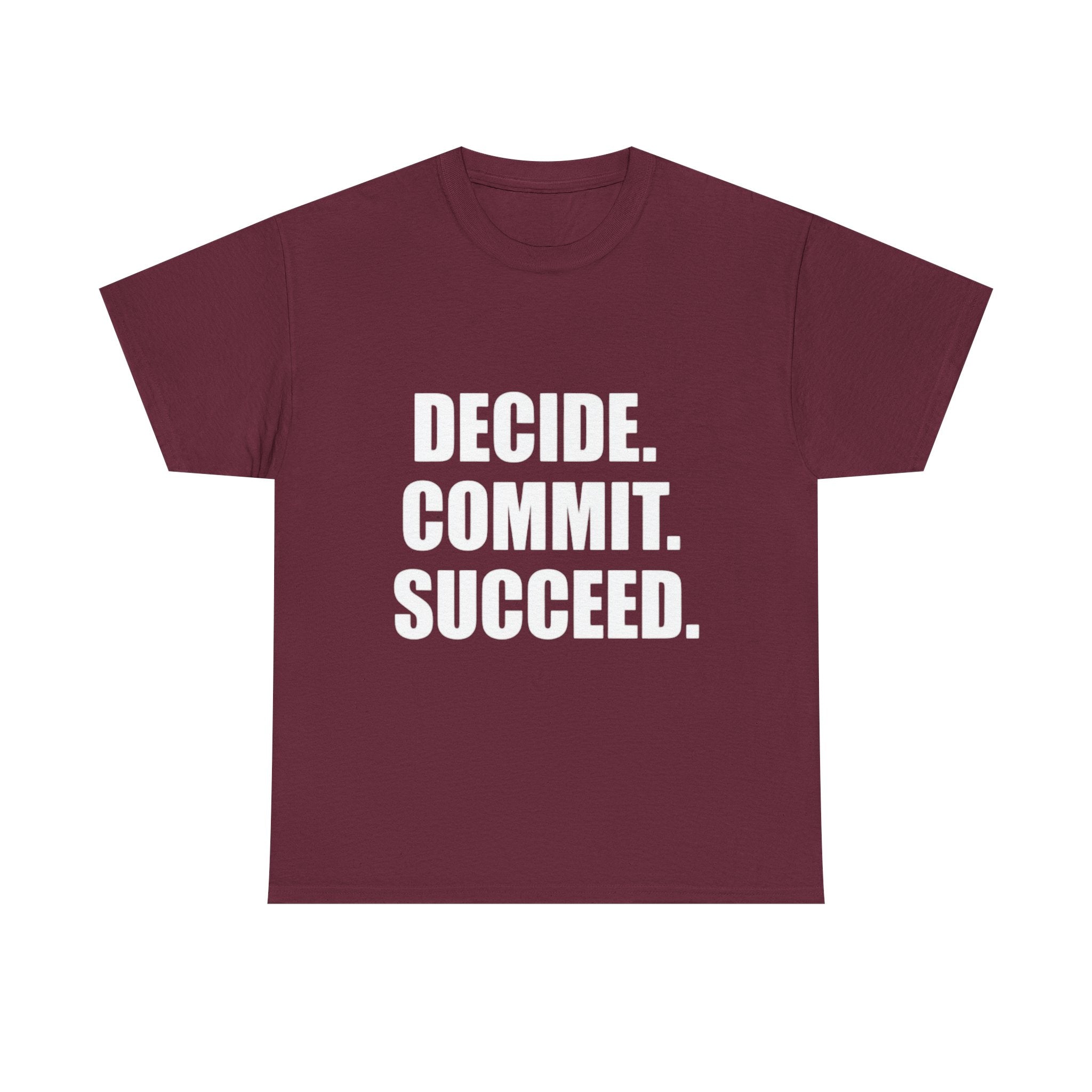Decide. Commit. Succeed. Tee — Motivational Men's Black T-Shirt