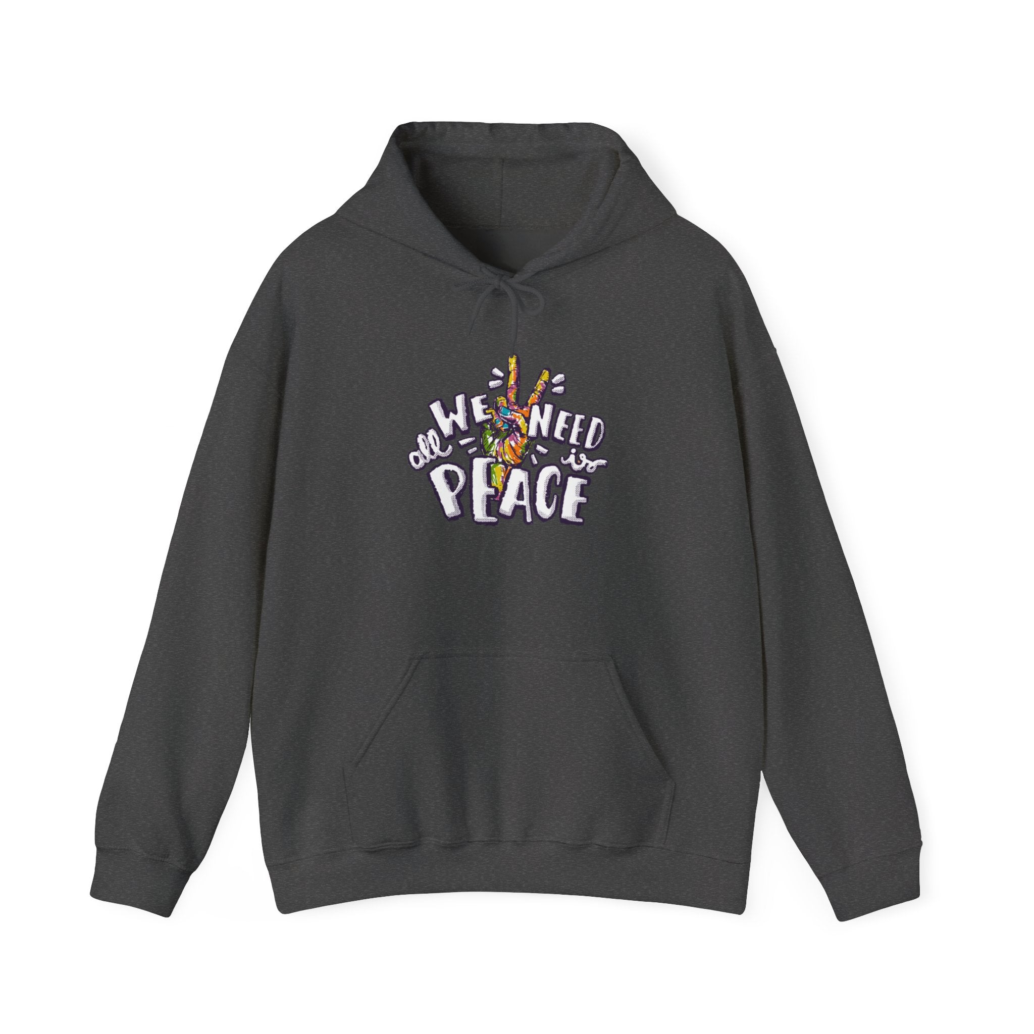 Hoodie — 'We Need Peace' Floral Peace Sign Graphic Hoodie